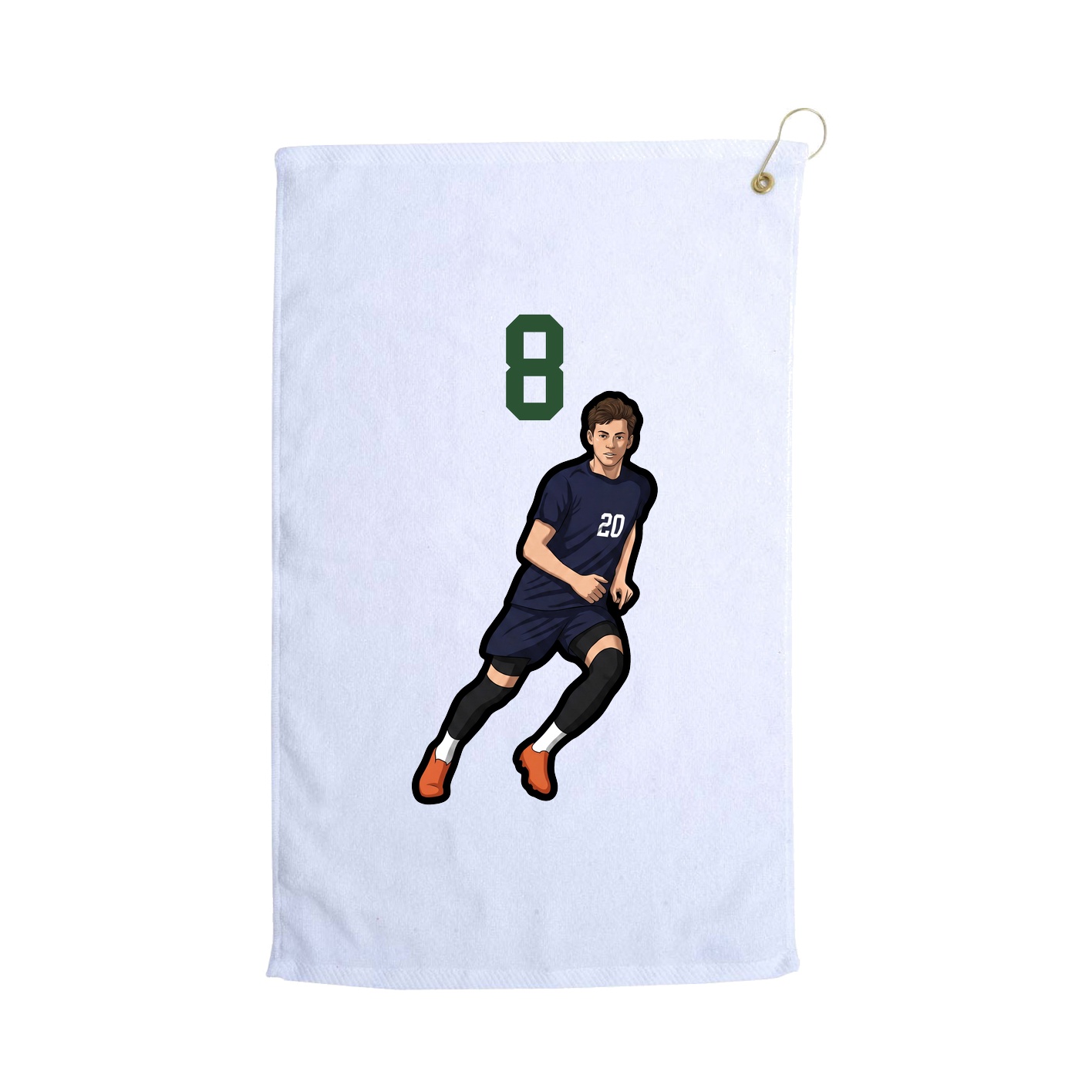 Golf Towel — Number Top in White