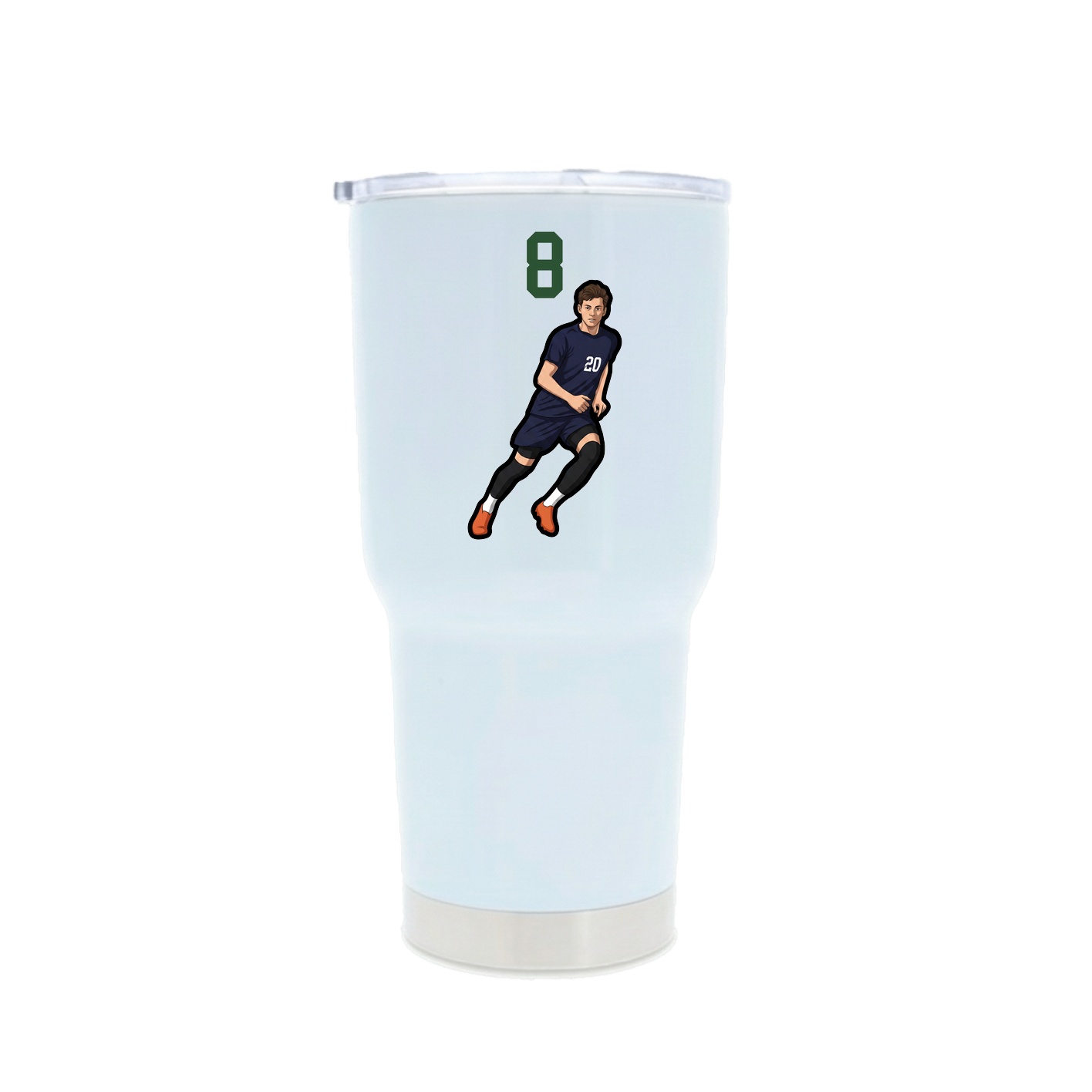 30oz Stainless Steel Tumbler — Number Top in White