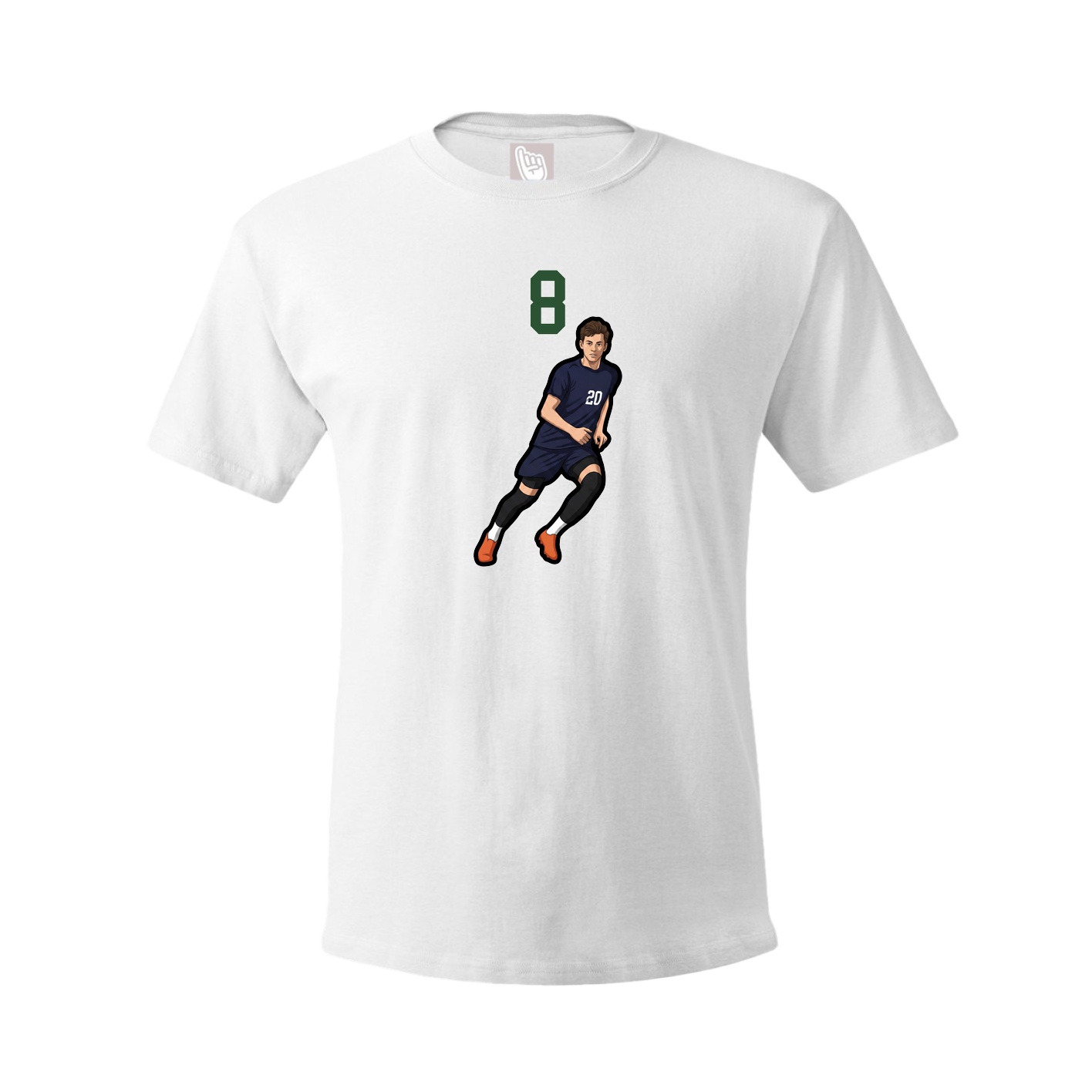 Youth Tee — Number Top in White