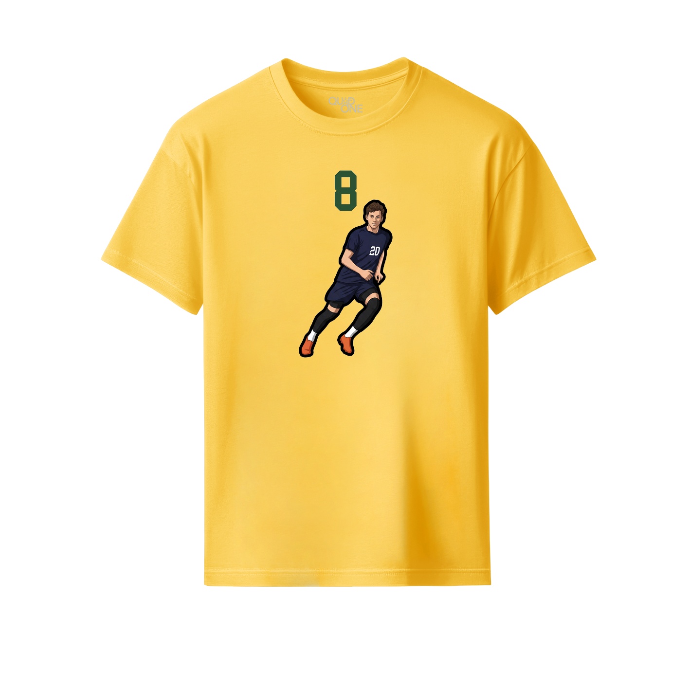 Youth Tee — Number Top in Yellow