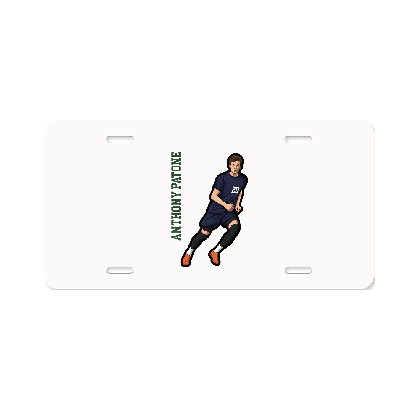 License Plate — Name Vertical in Classic