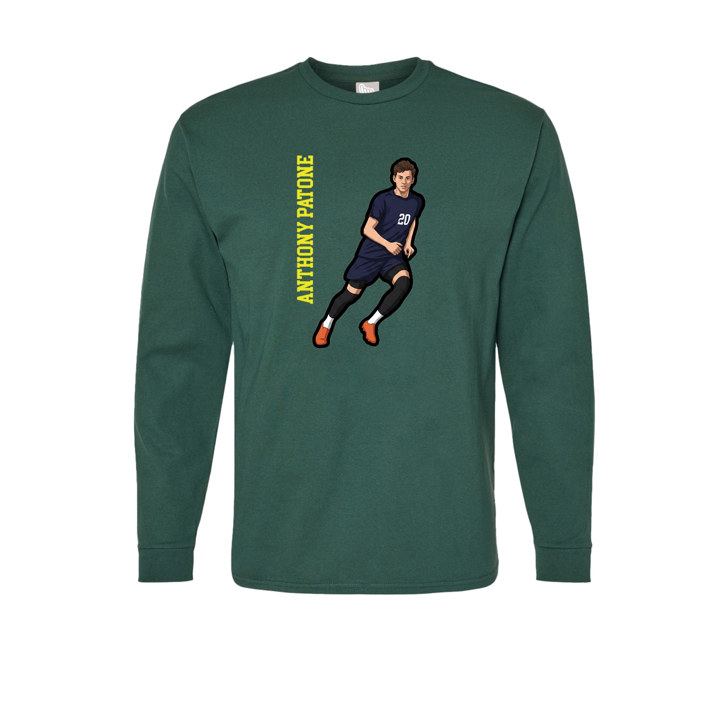 Long Sleeve Tee — Name Vertical in Green