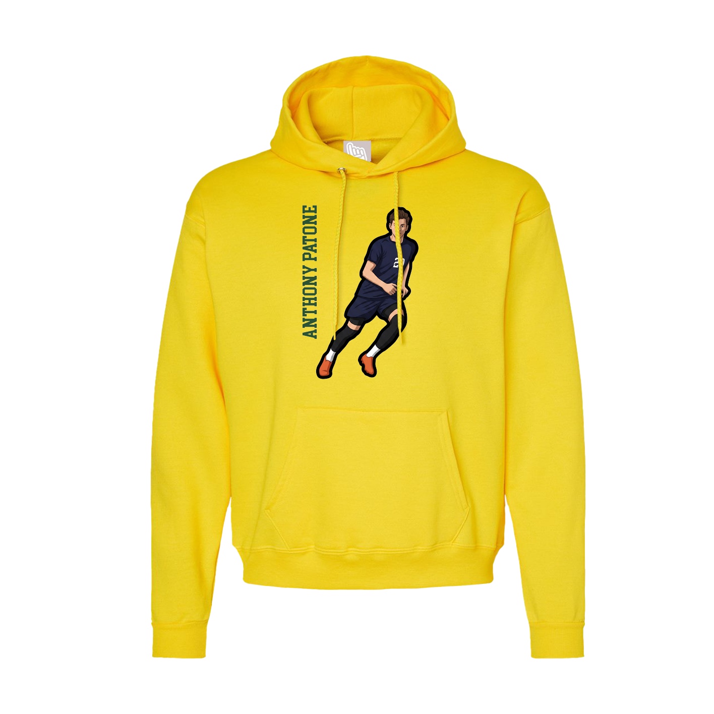 Hoodie — Name Vertical in Yellow