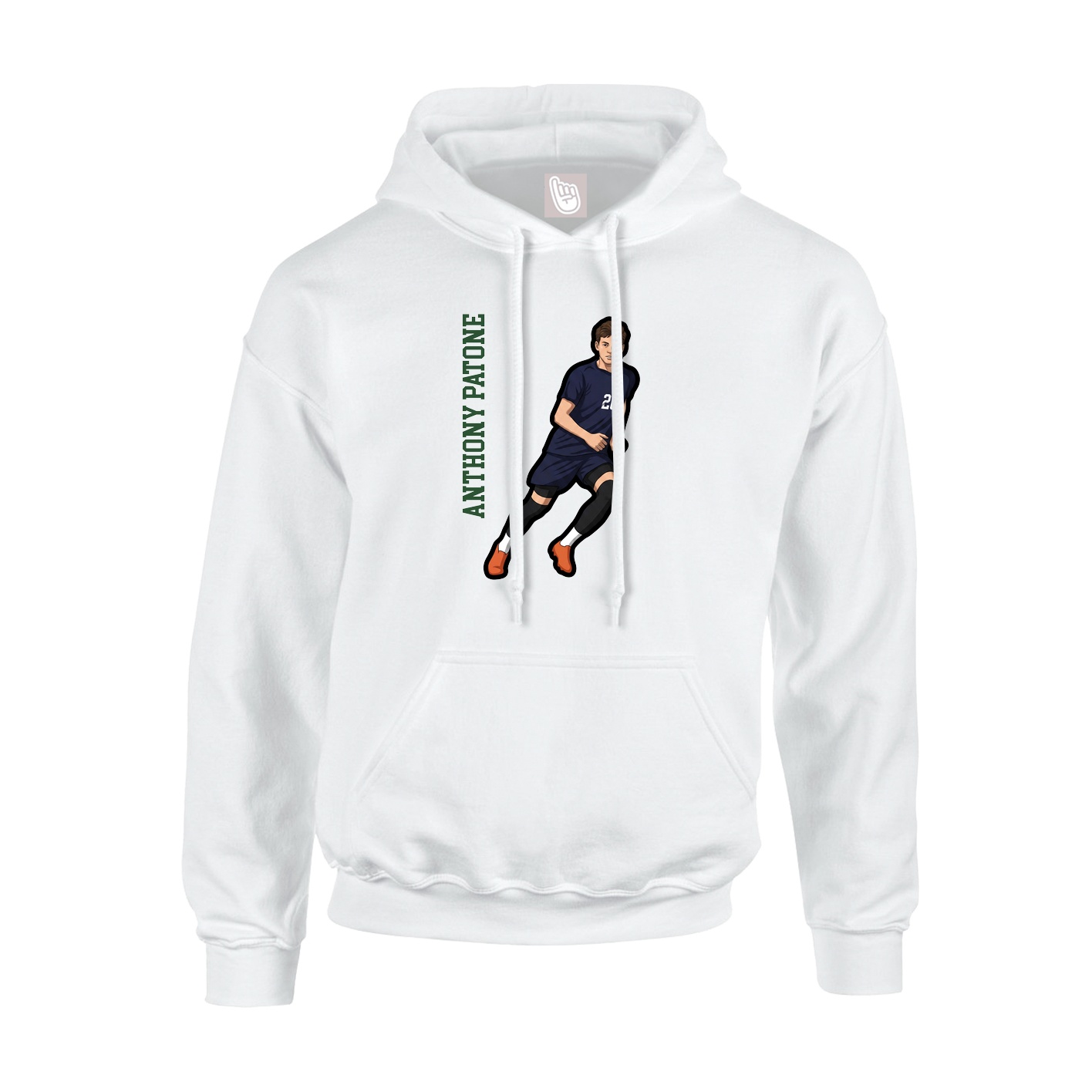 Hoodie — Name Vertical in White