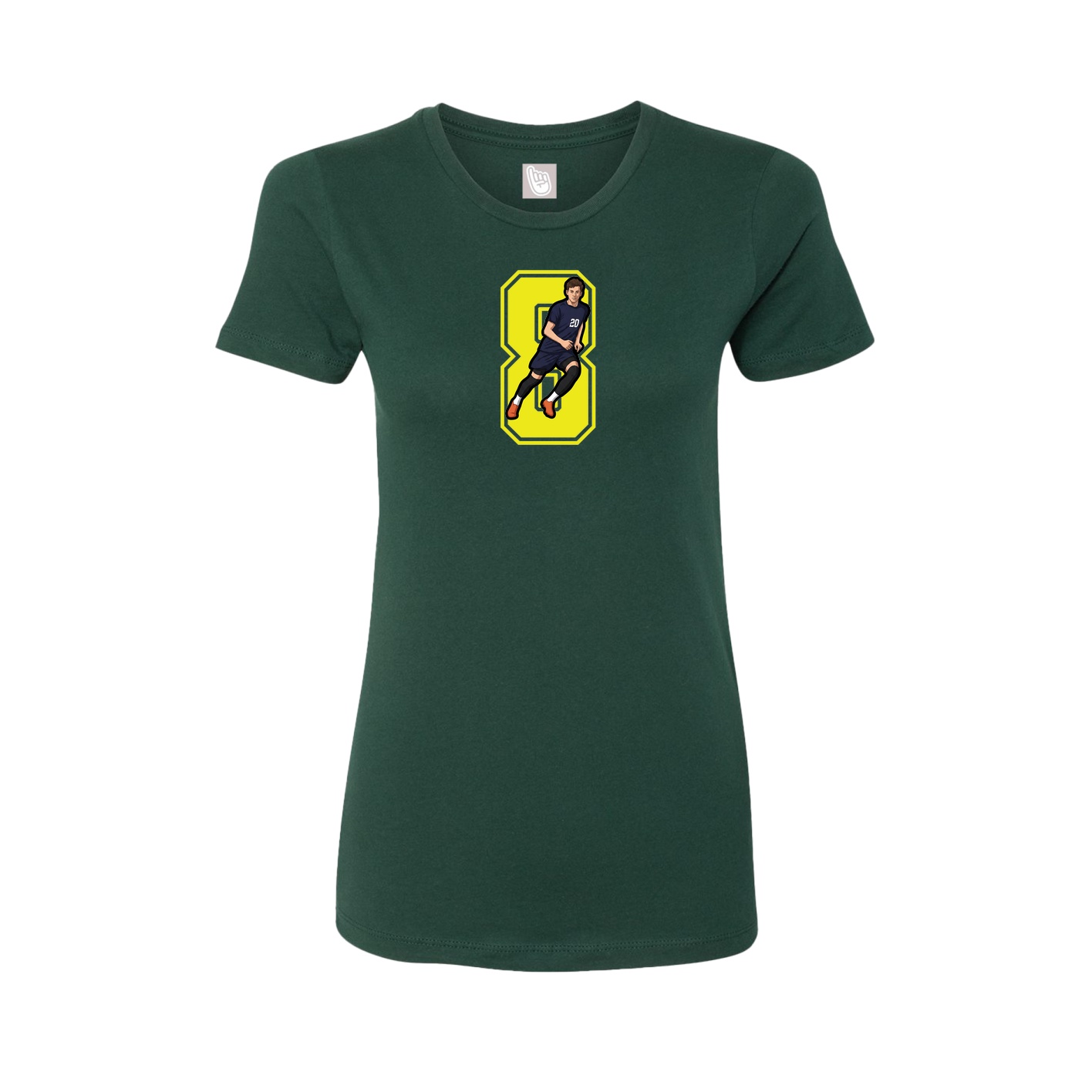 Womens Tee — Number in Green