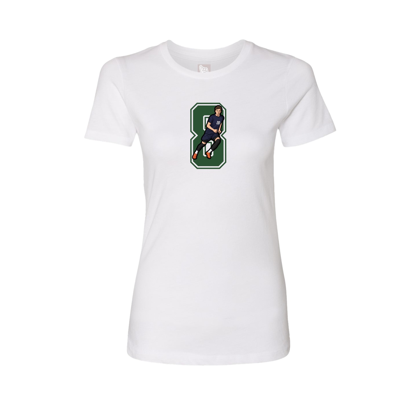 Womens Tee — Number in White