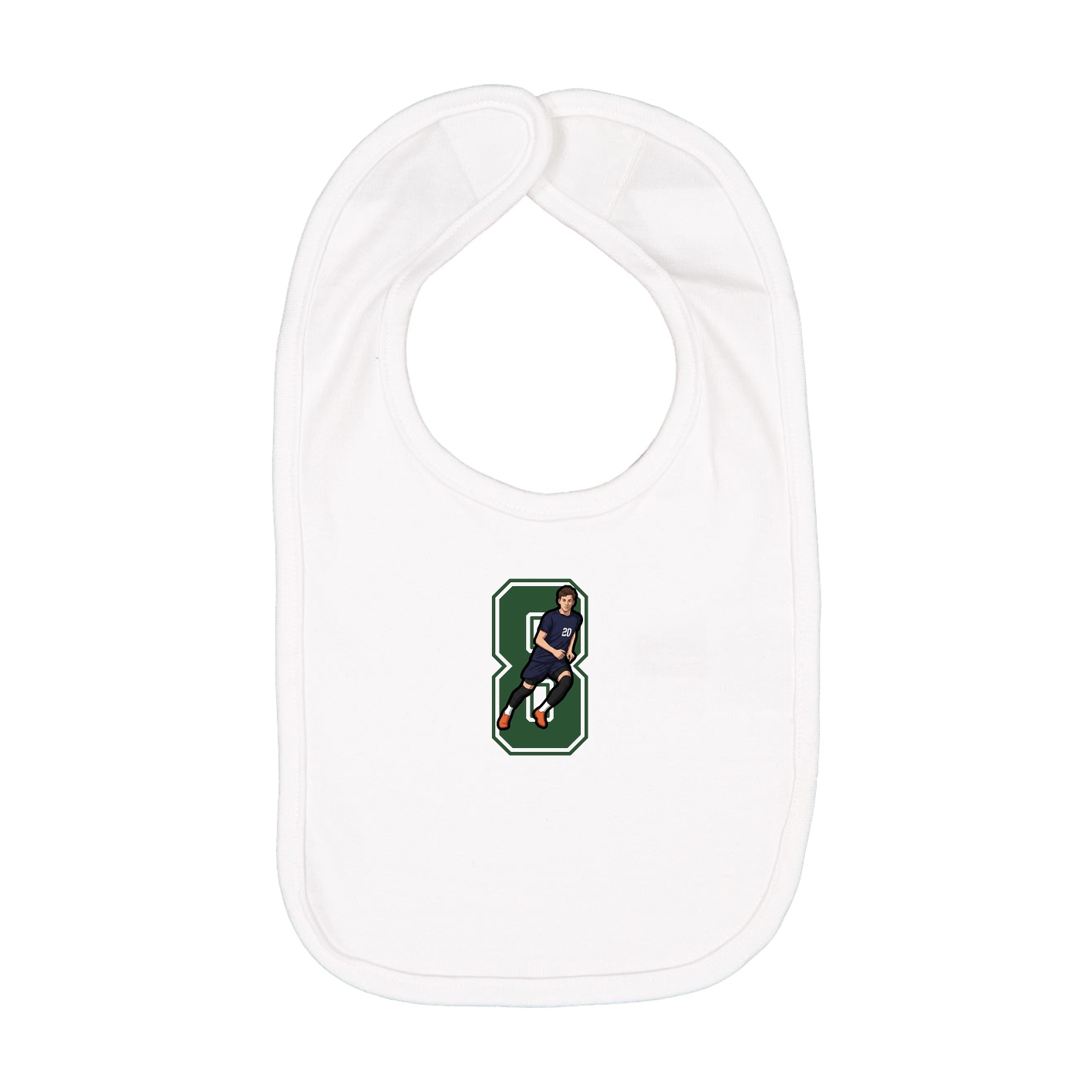Infant Bib — Number in White
