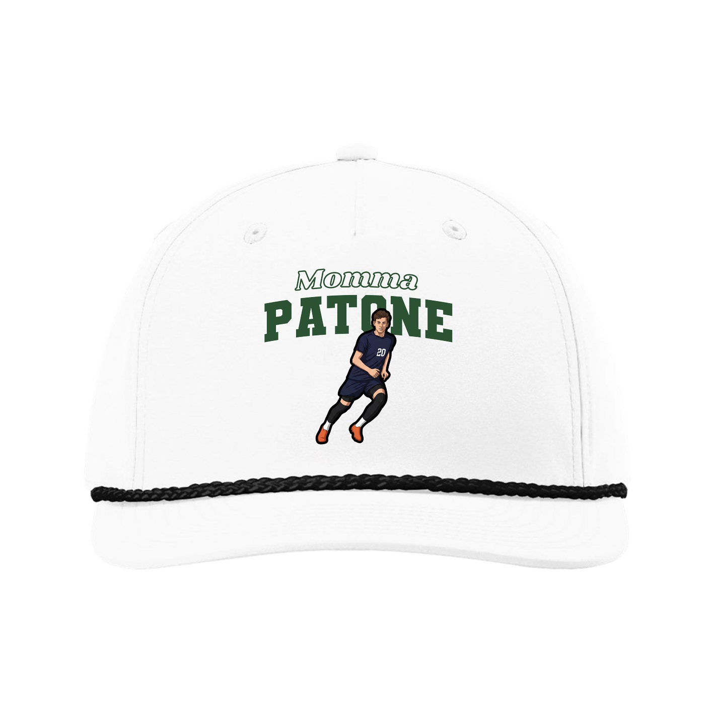Five-Panel Classic Rope Cap — Mothers Day Block in White