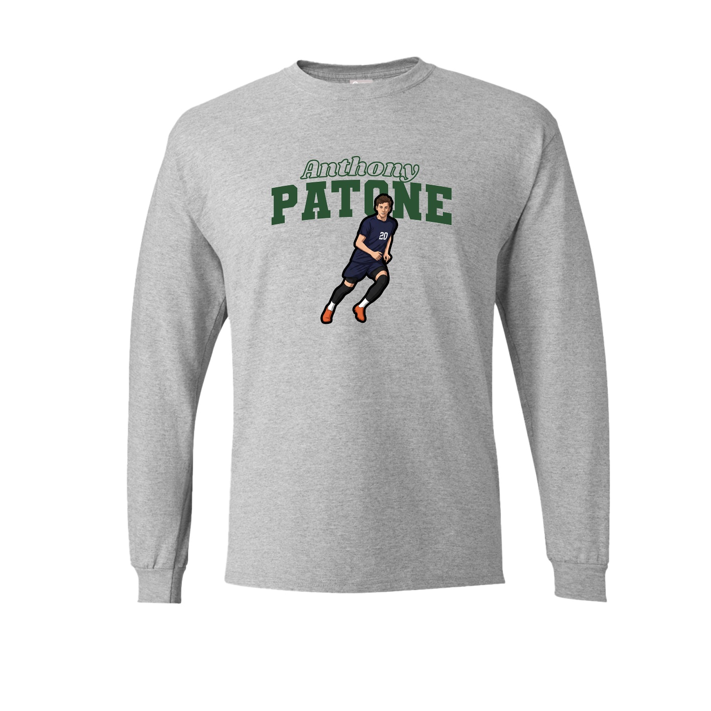 Long Sleeve Tee — Name Arch in Grey