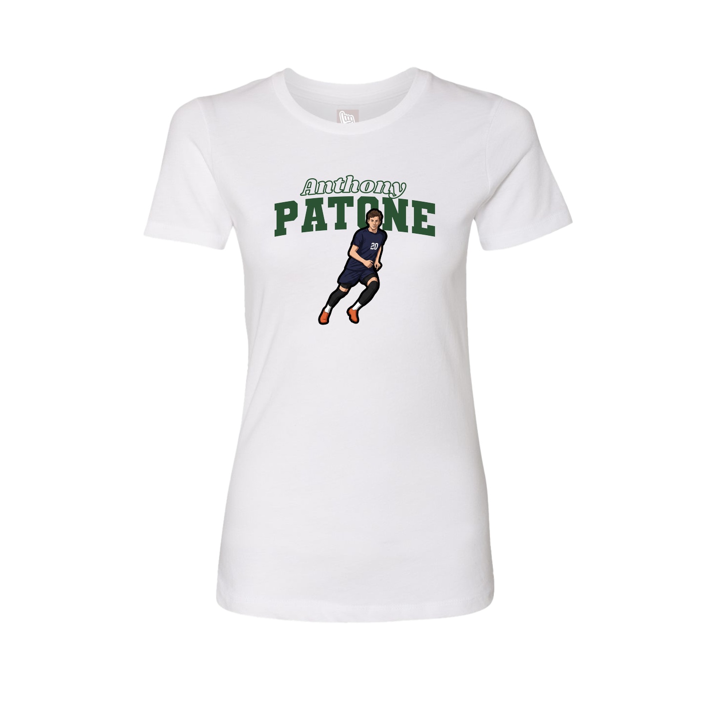 Womens Tee — Name Arch in White