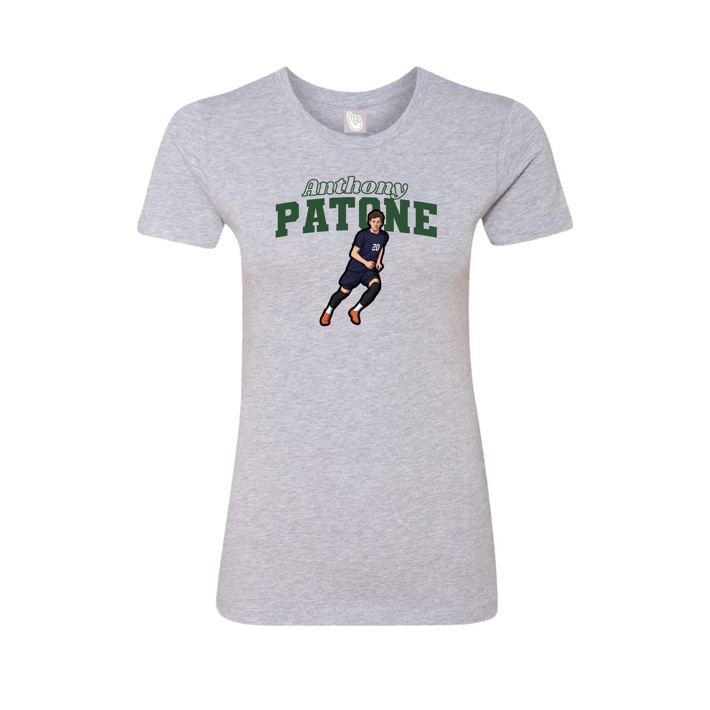 Womens Tee — Name Arch in Grey