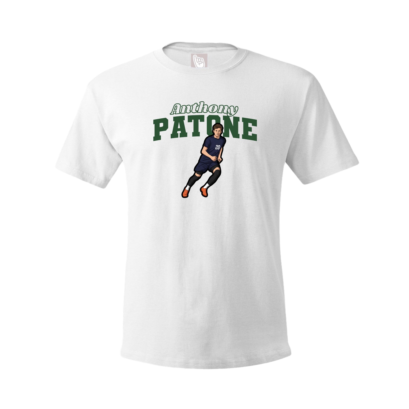 Youth Tee — Name Arch in White