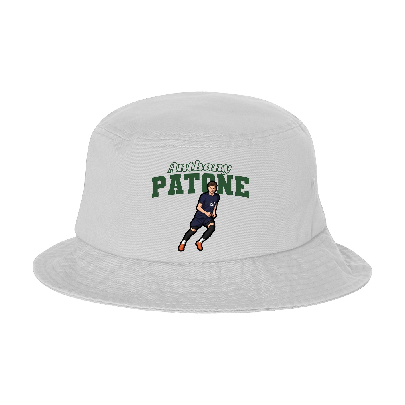 Bucket Cap — Name Arch in White