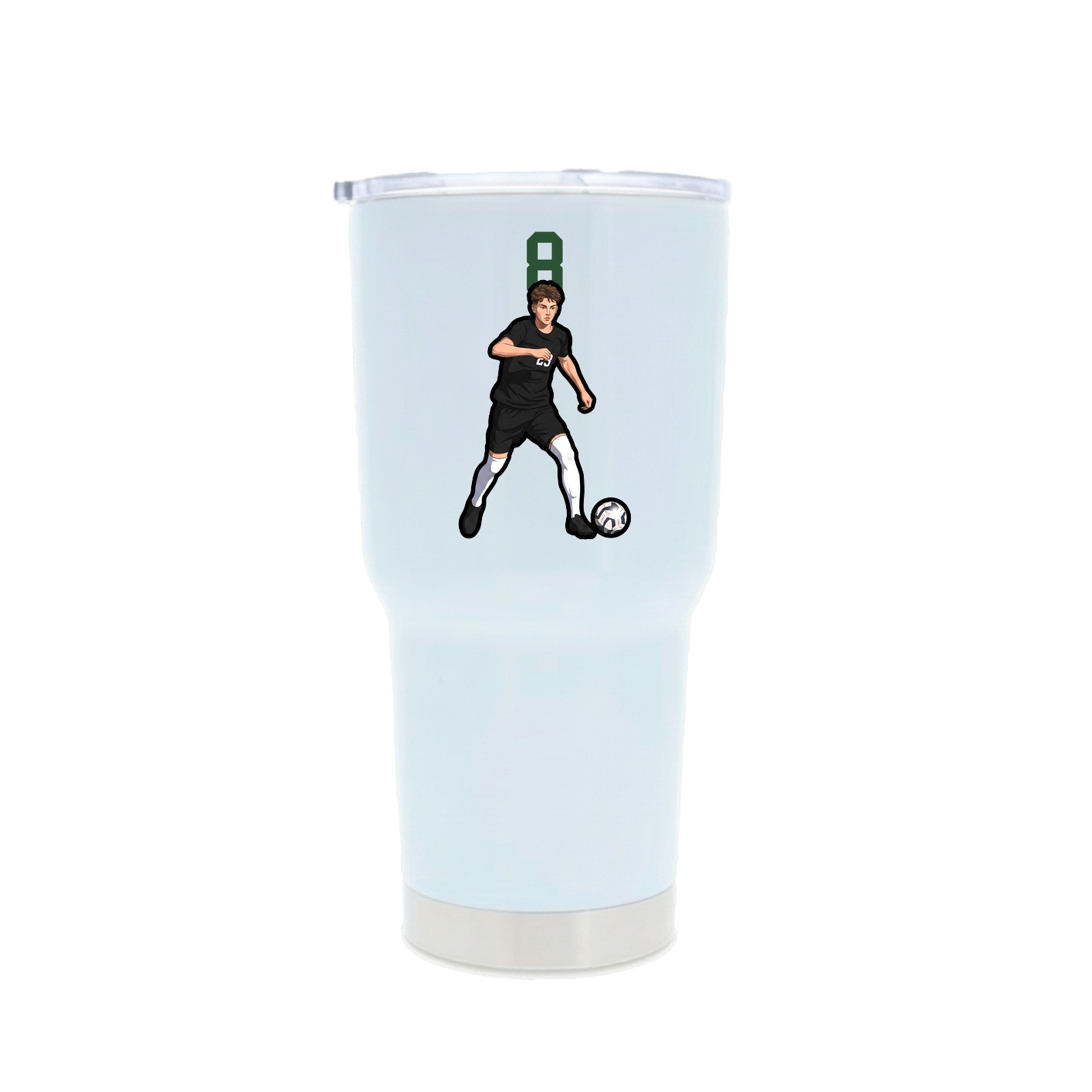 30oz Stainless Steel Tumbler — Number Top in White