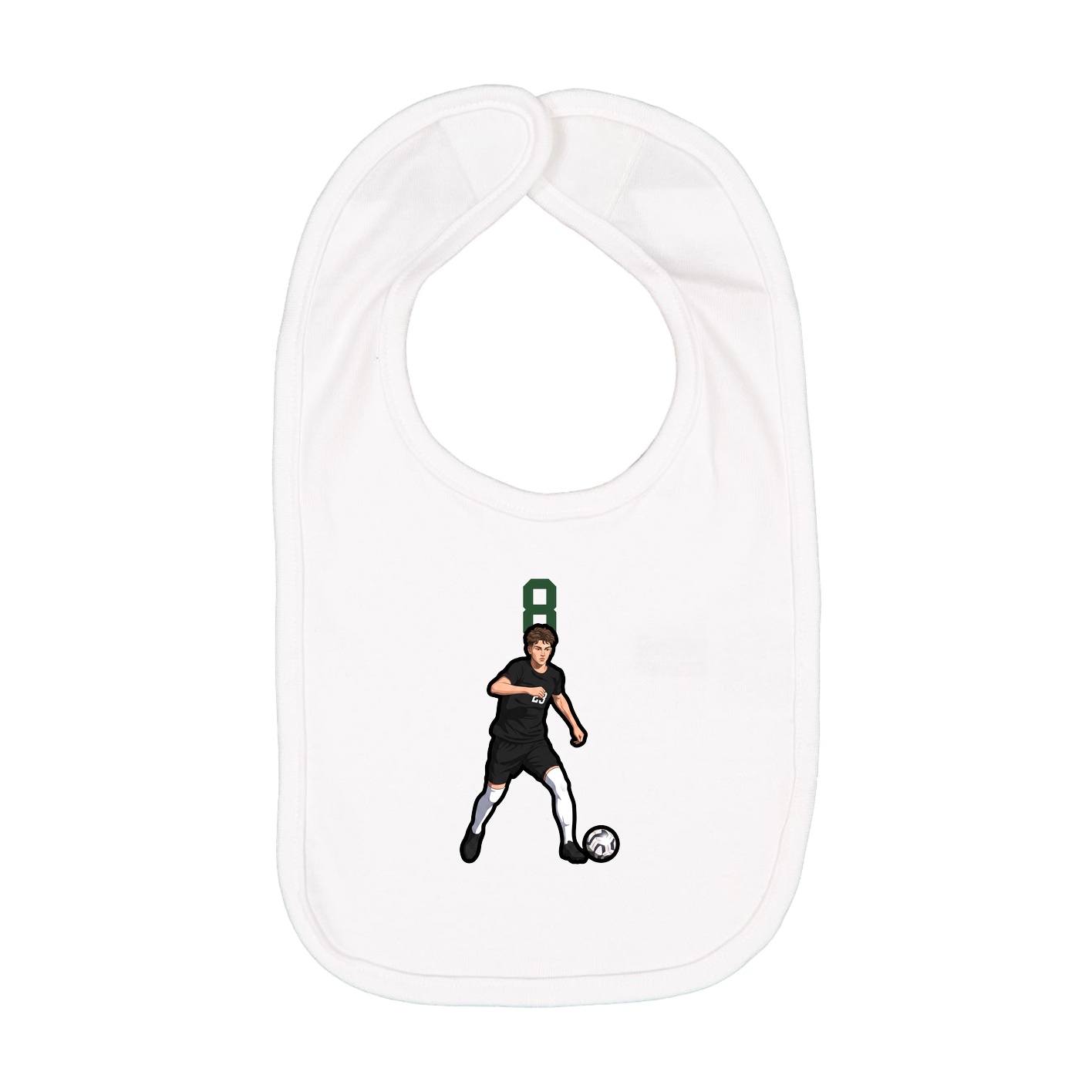 Infant Bib — Number Top in White