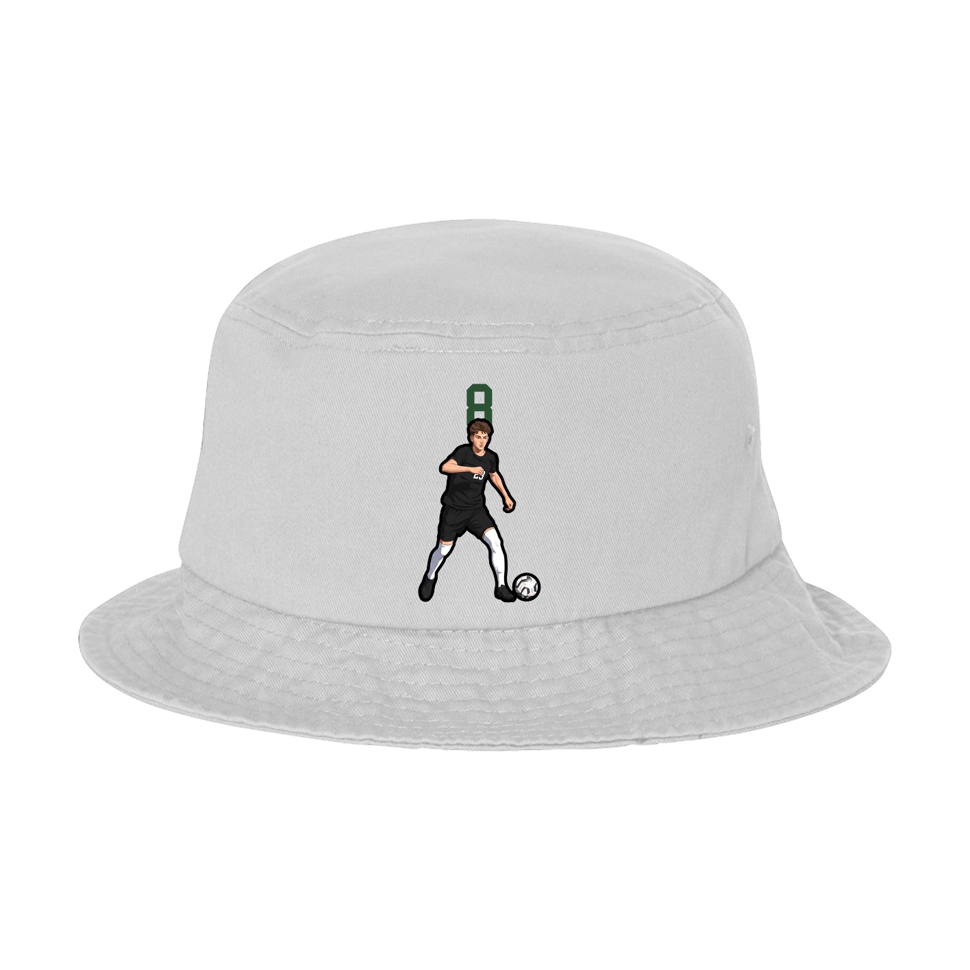 Bucket Cap — Number Top in White