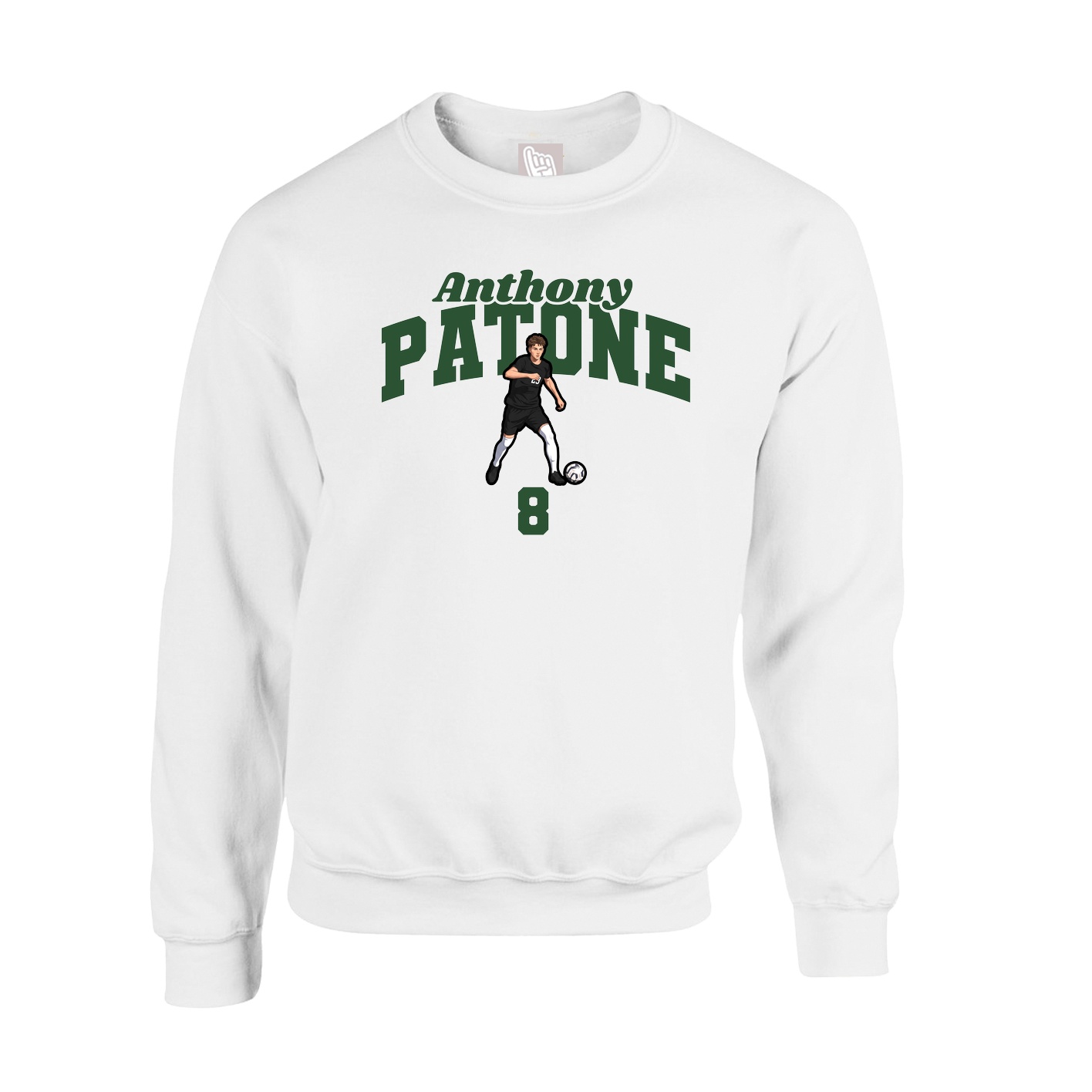 Fleece Crew — Signature Arch in White