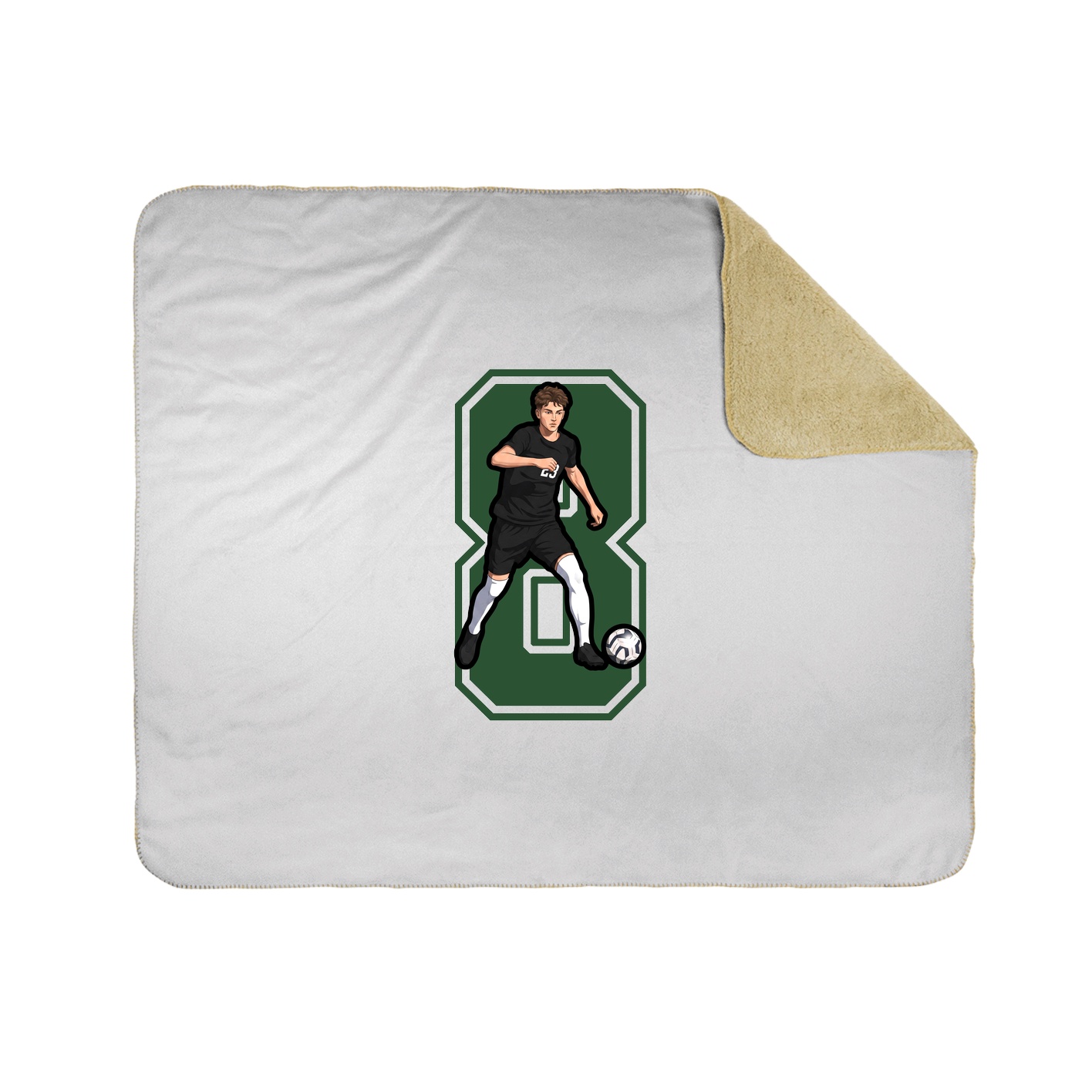 Throw Blanket — Number in White