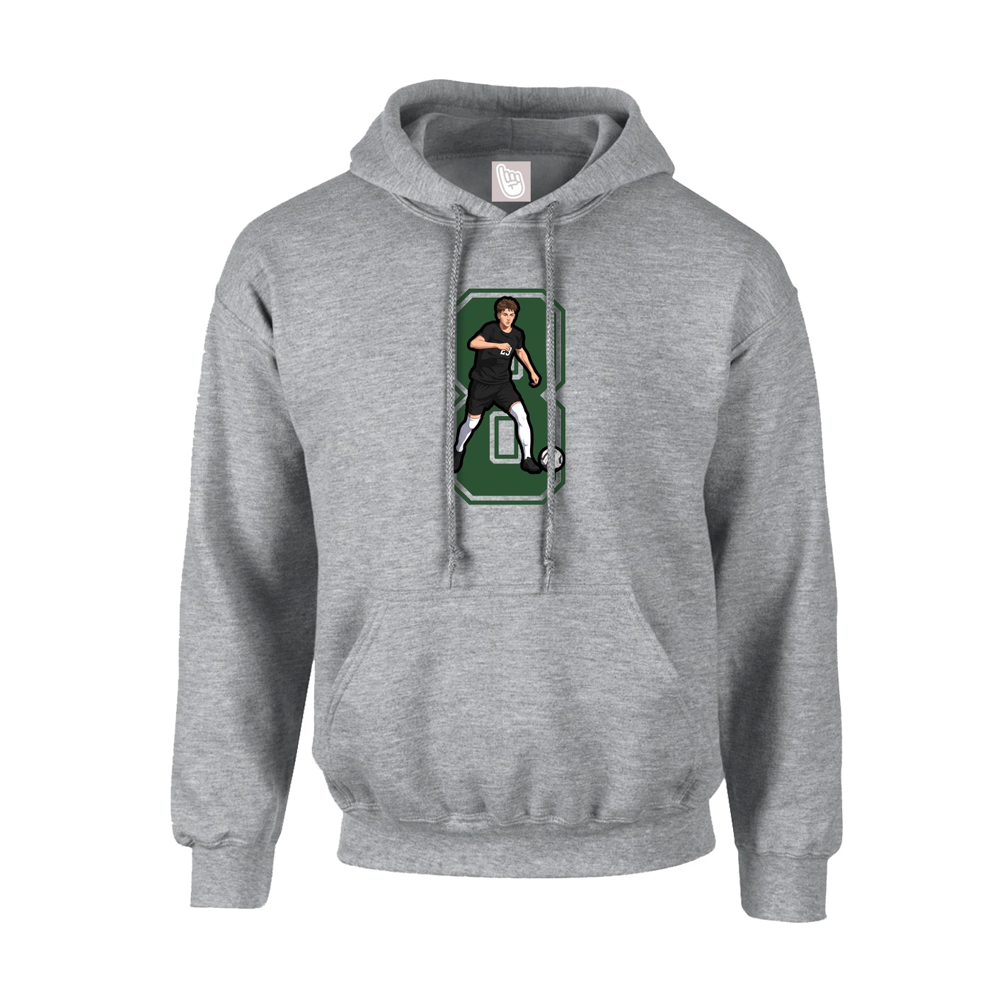 Hoodie — Number in Grey