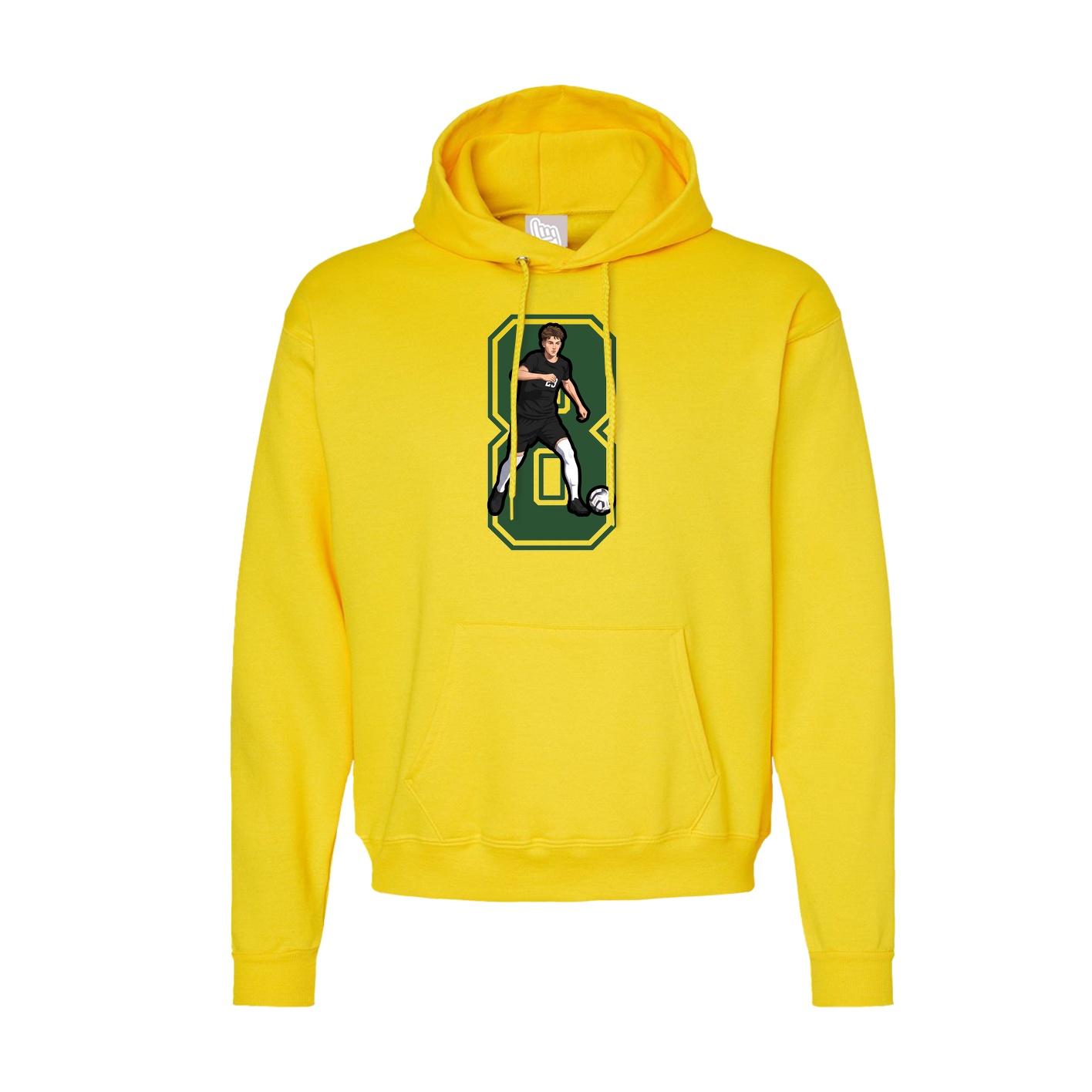 Hoodie — Number in Yellow