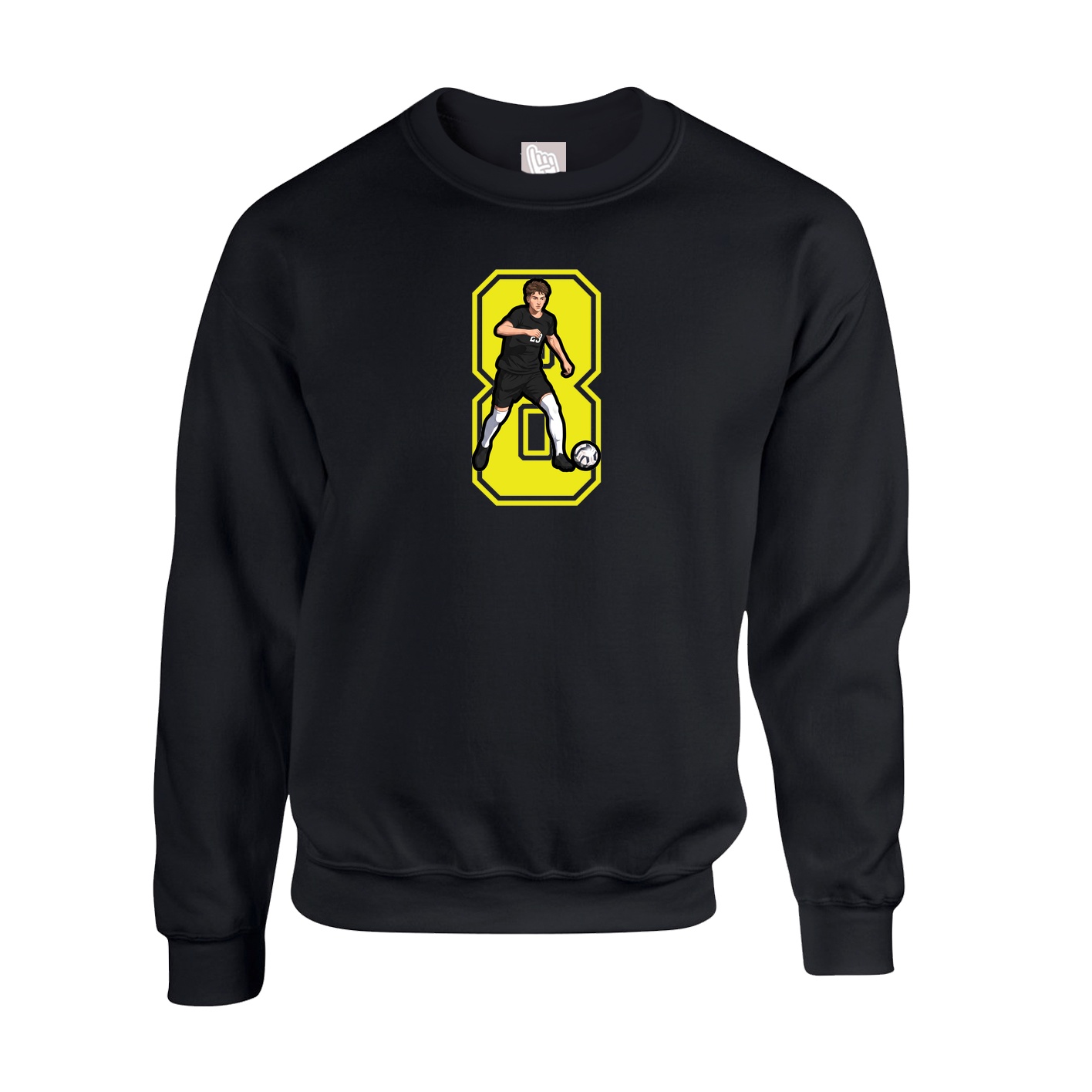Fleece Crew — Number in Black