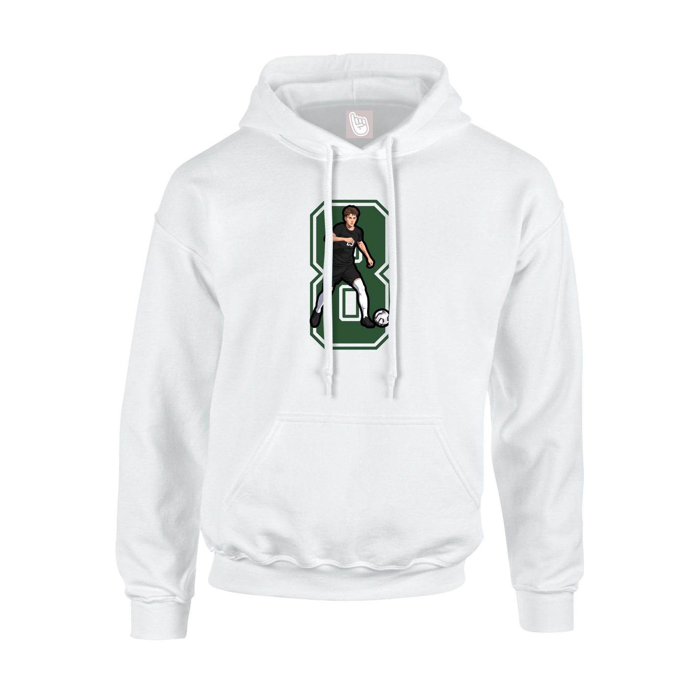 Youth Hoodie — Number in White