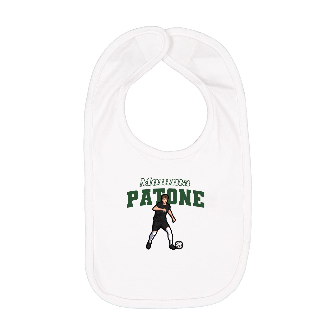 Infant Bib — Mothers Day Block in White