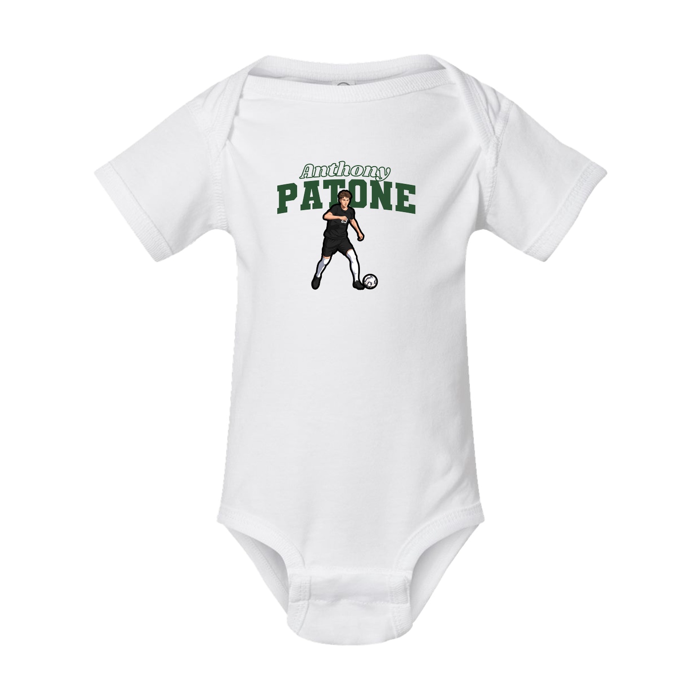 Baby Onesie — Name Arch in White