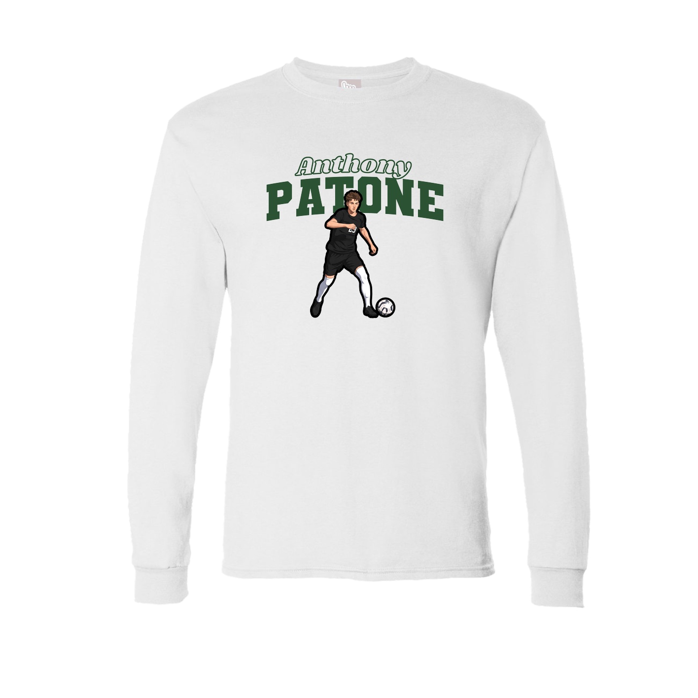 Long Sleeve Tee — Name Arch in White