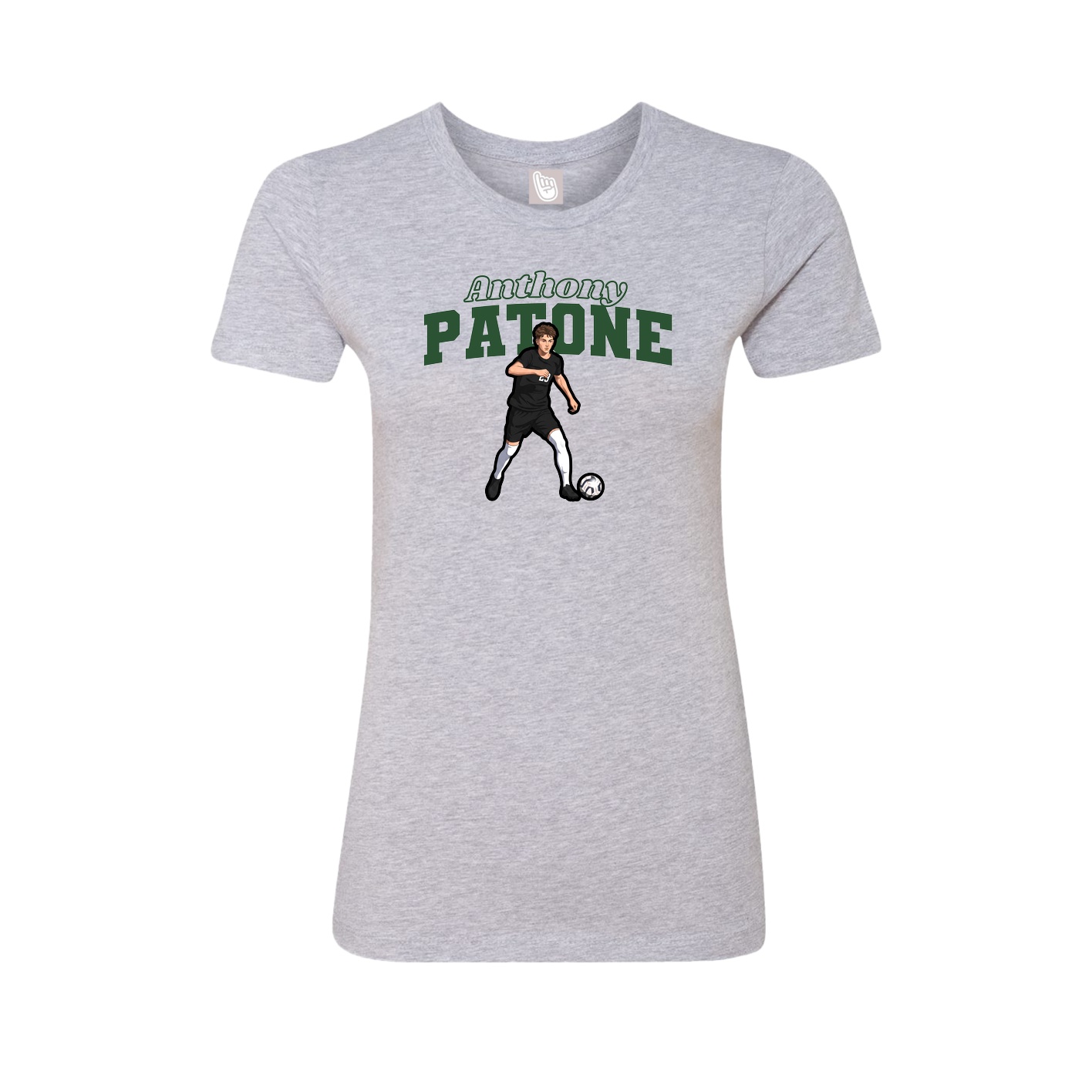 Womens Tee — Name Arch in Grey