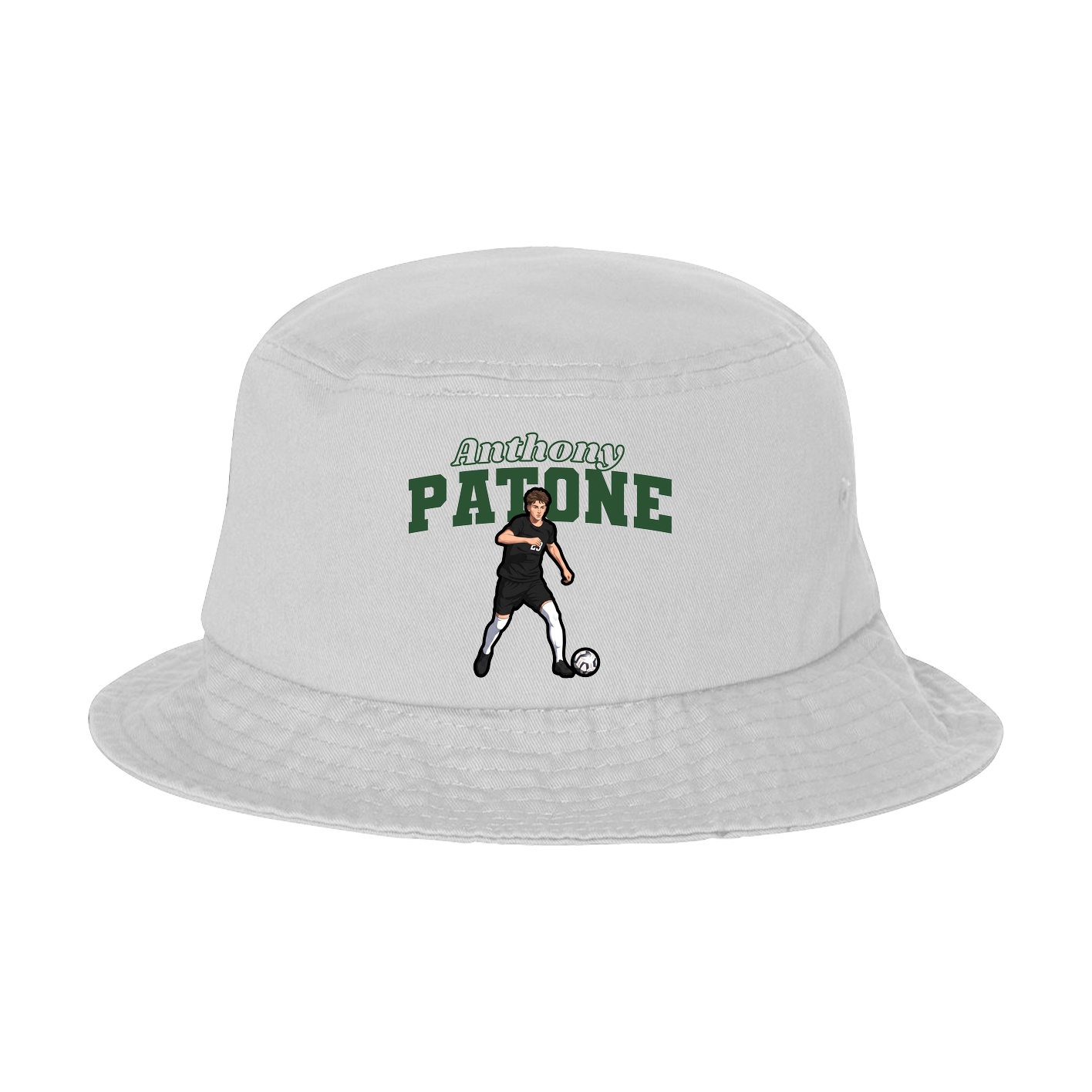 Bucket Cap — Name Arch in White