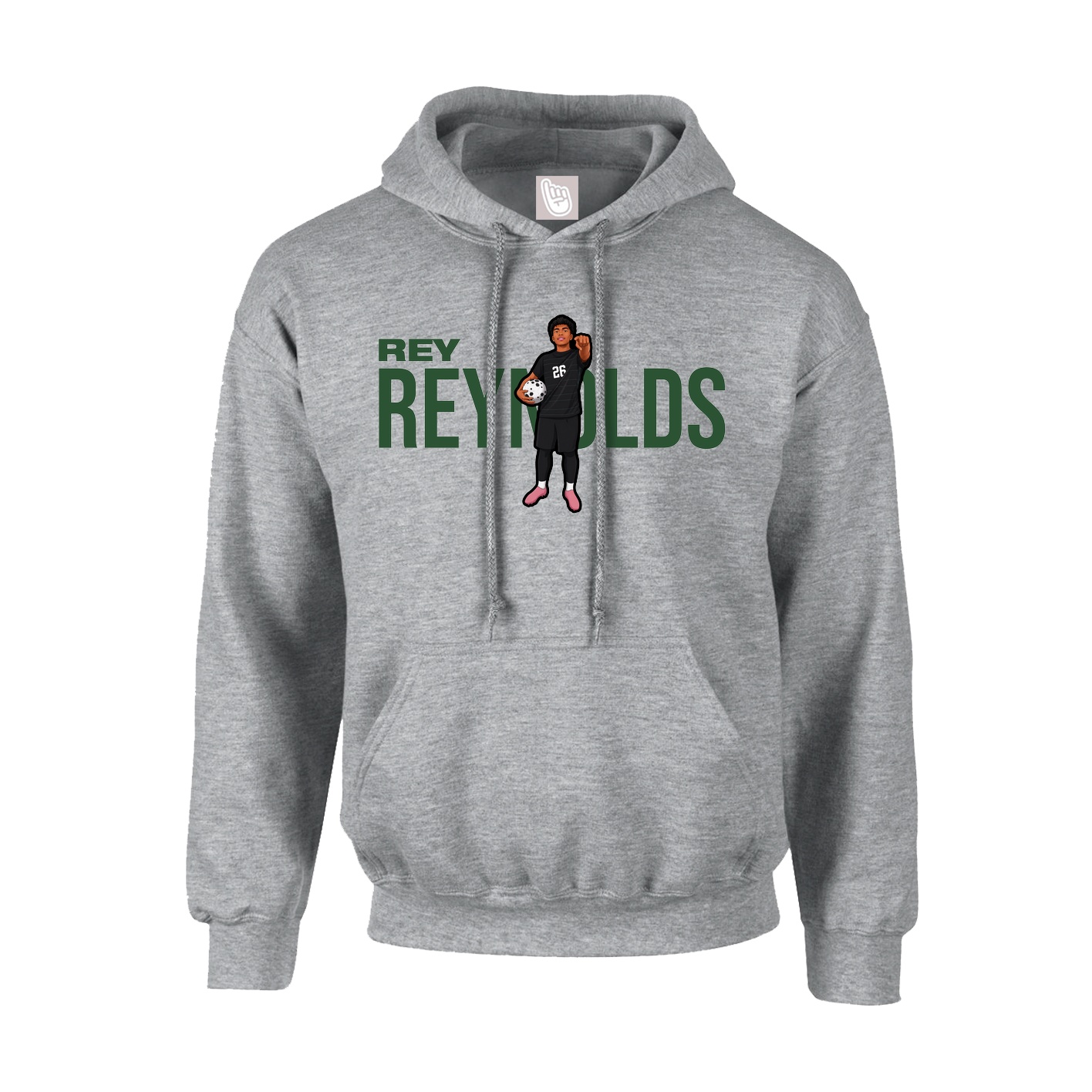 Hoodie — Player Name in Grey