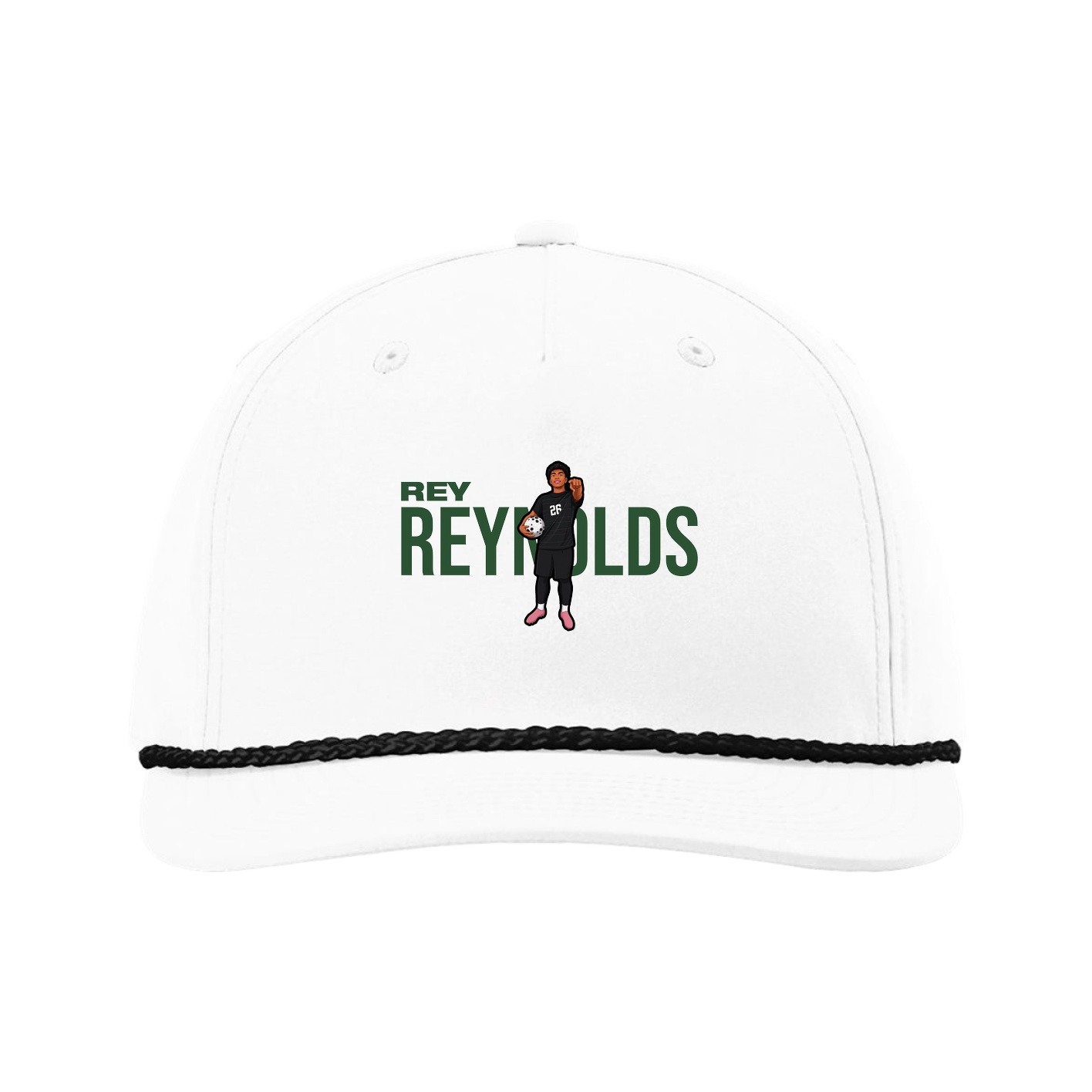 Five-Panel Classic Rope Cap — Player Name in White