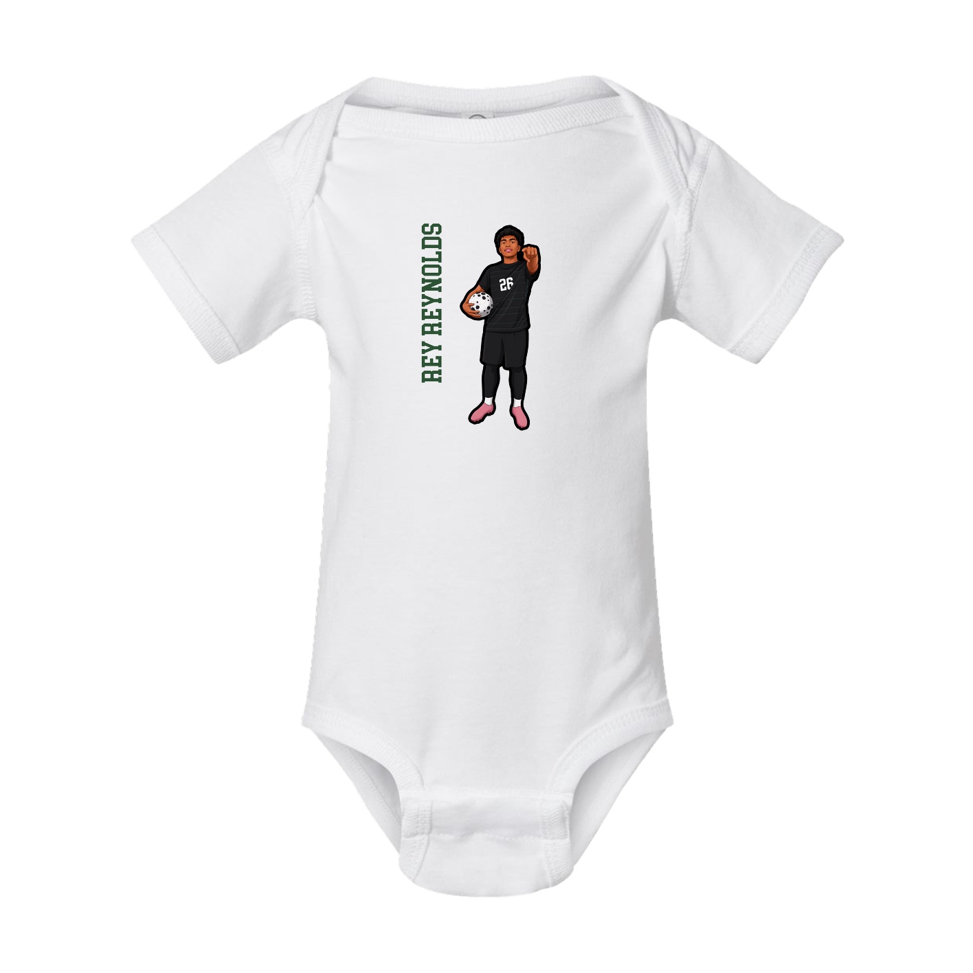 Baby Onesie — Name Vertical in White