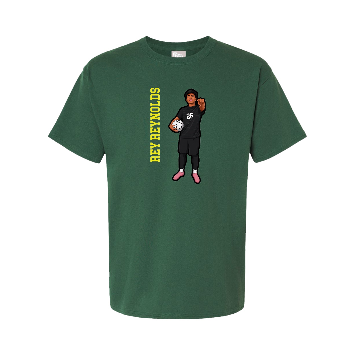 Tee — Name Vertical in Green