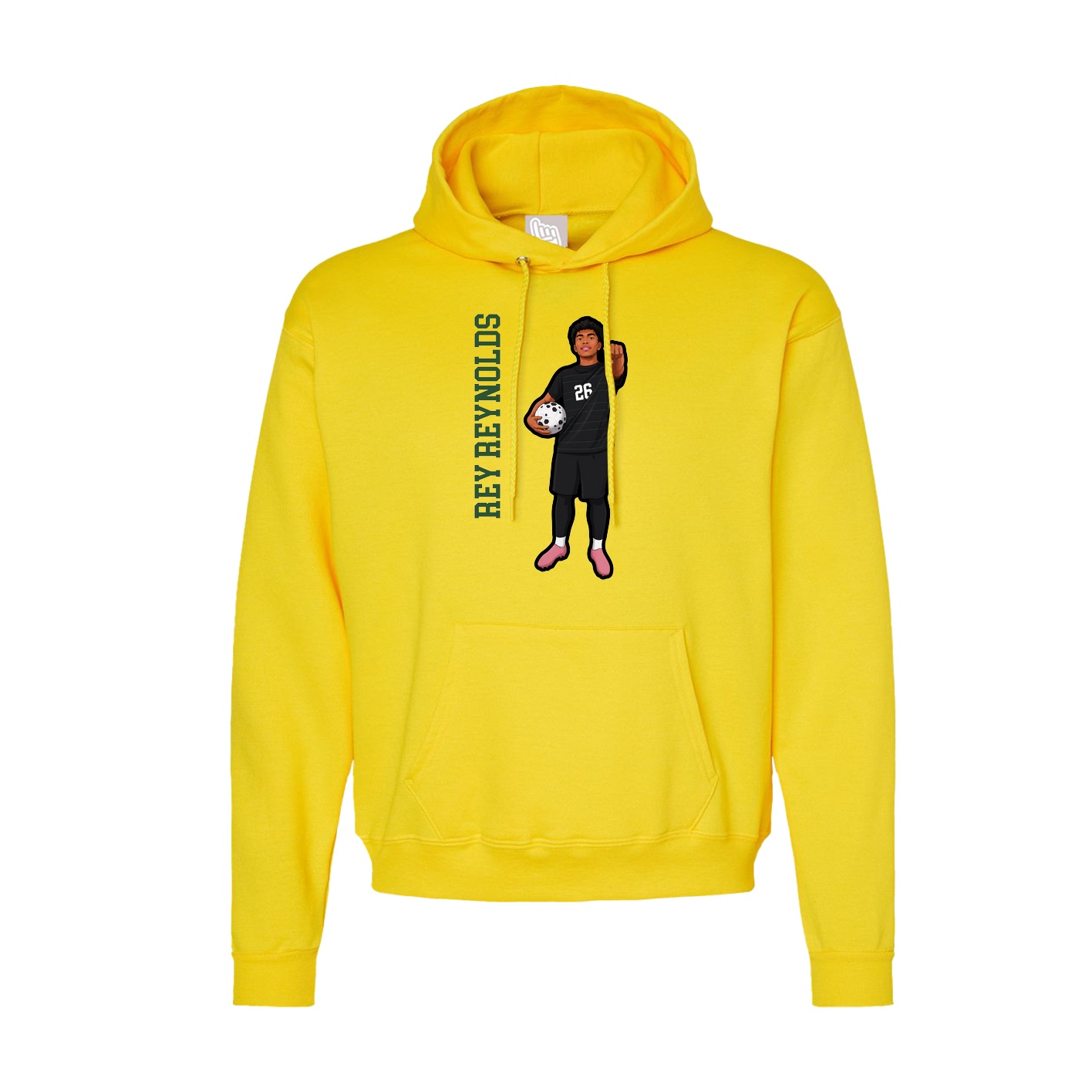Hoodie — Name Vertical in Yellow