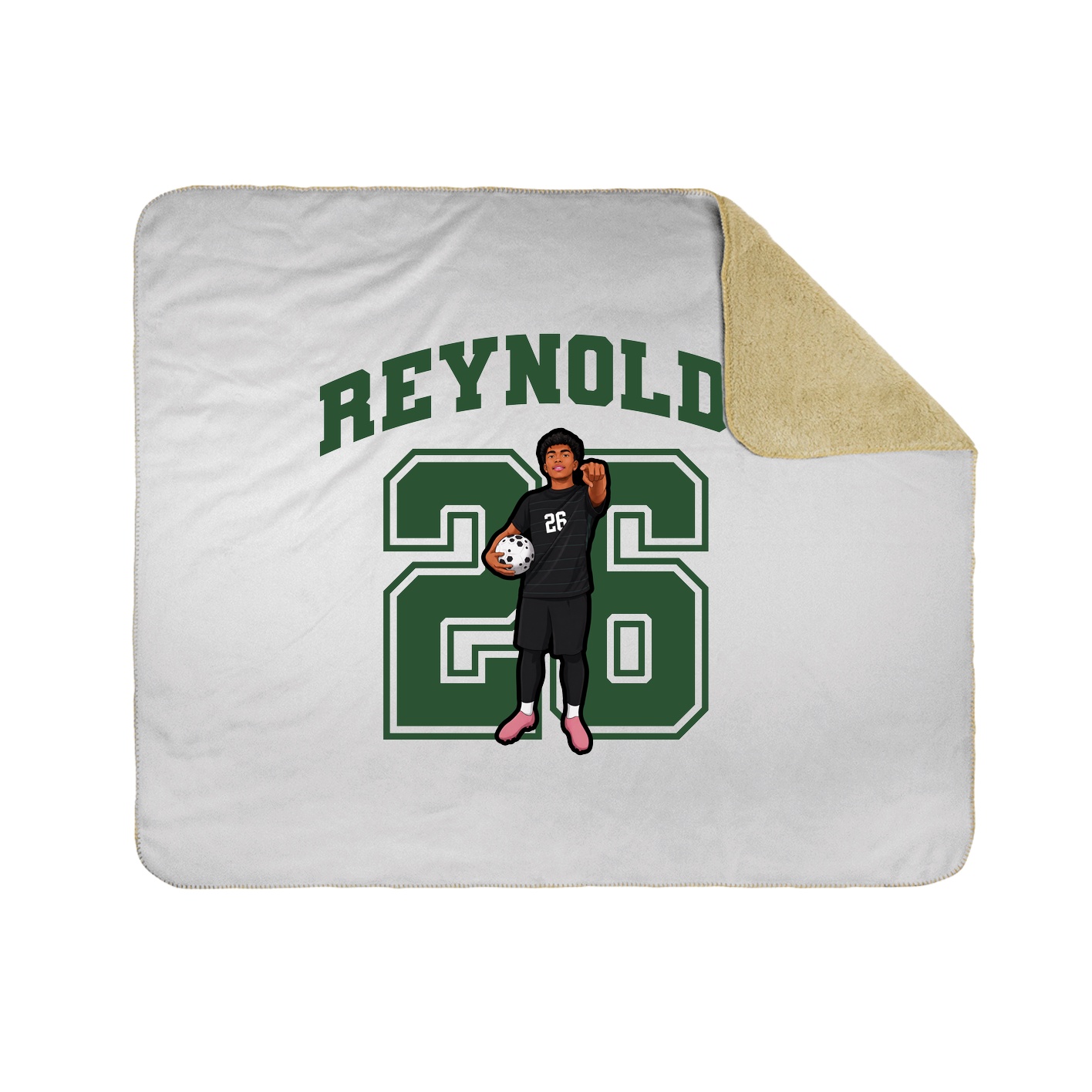 Throw Blanket — Number in White