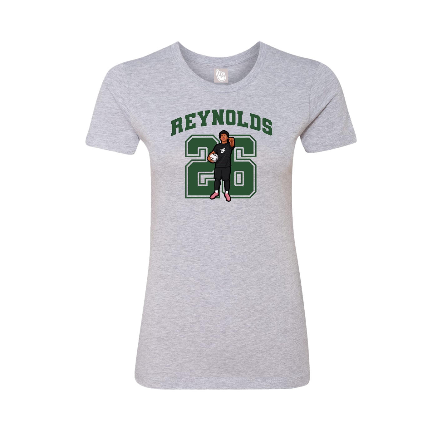 Fitted Women's Tee — Number in Grey