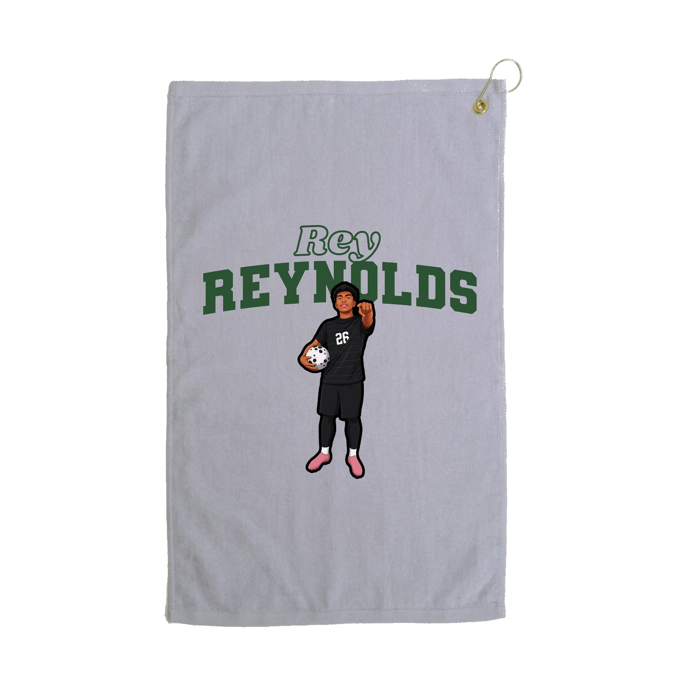 Golf Towel — Name Arch in Grey