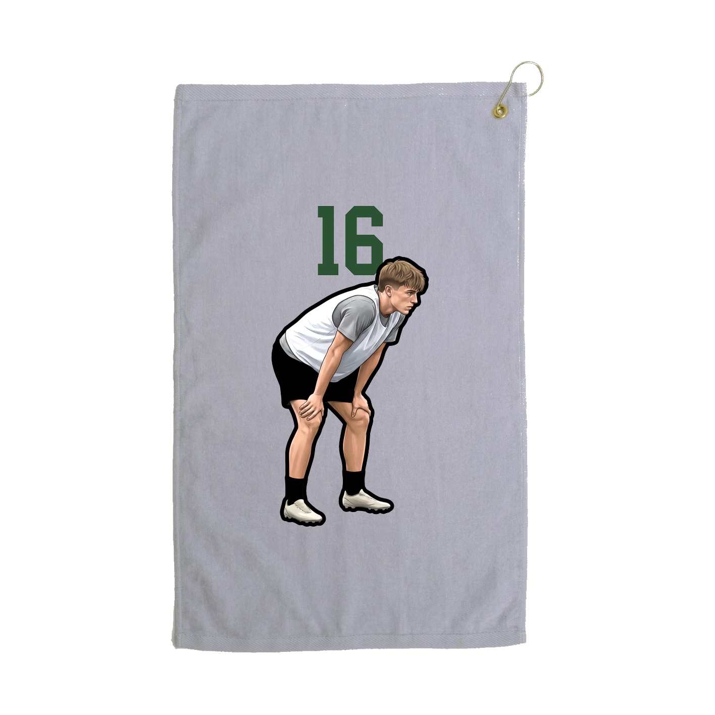 Golf Towel — Number Top in Grey