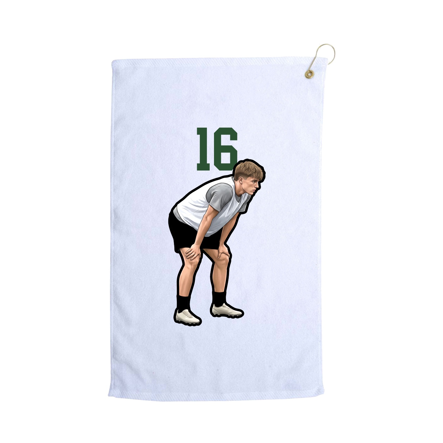 Golf Towel — Number Top in White
