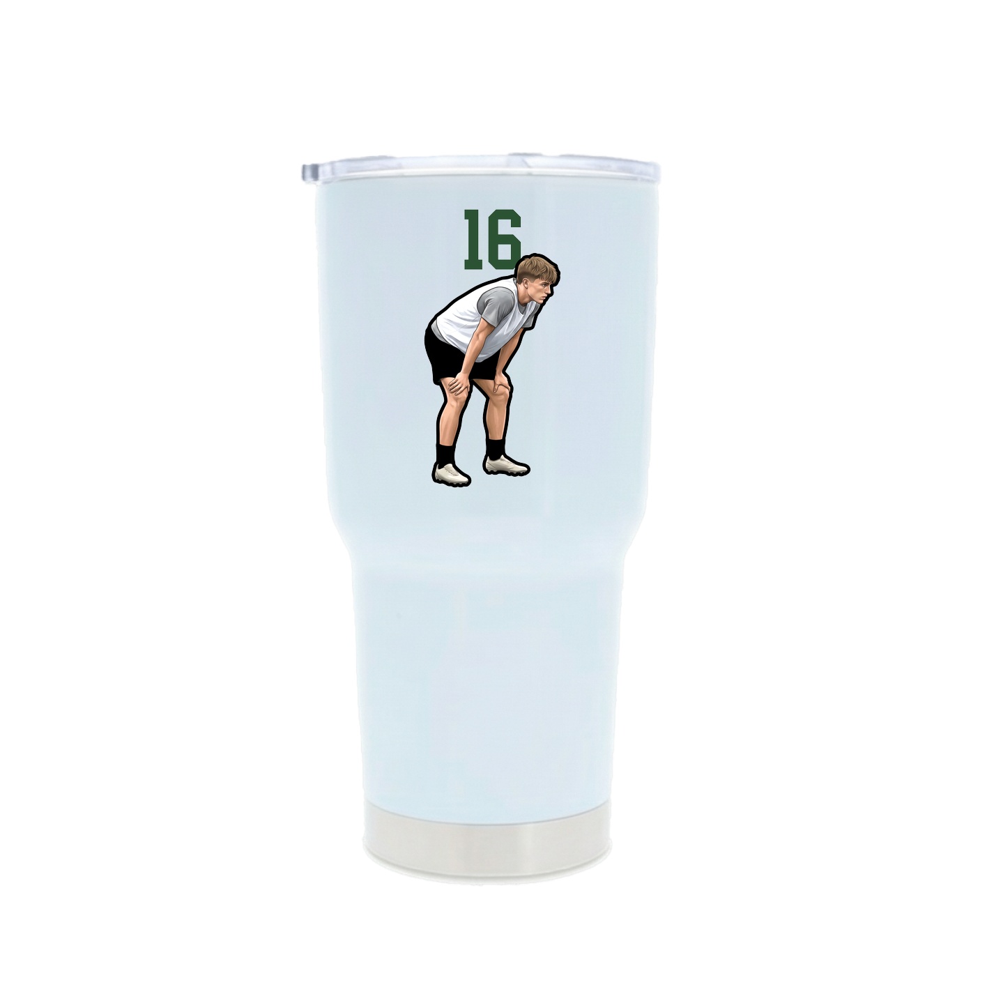 30oz Stainless Steel Tumbler — Number Top in White