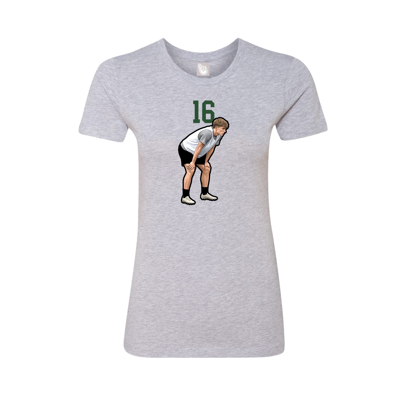 Fitted Women's Tee — Number Top in Grey