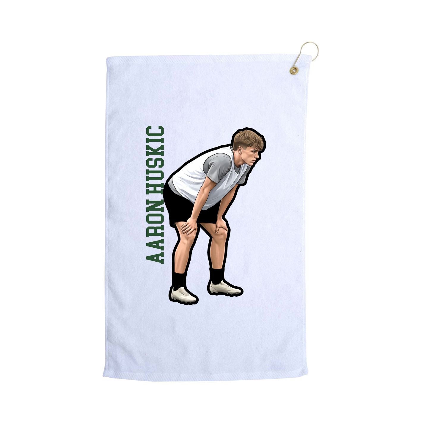Golf Towel — Name Vertical in White