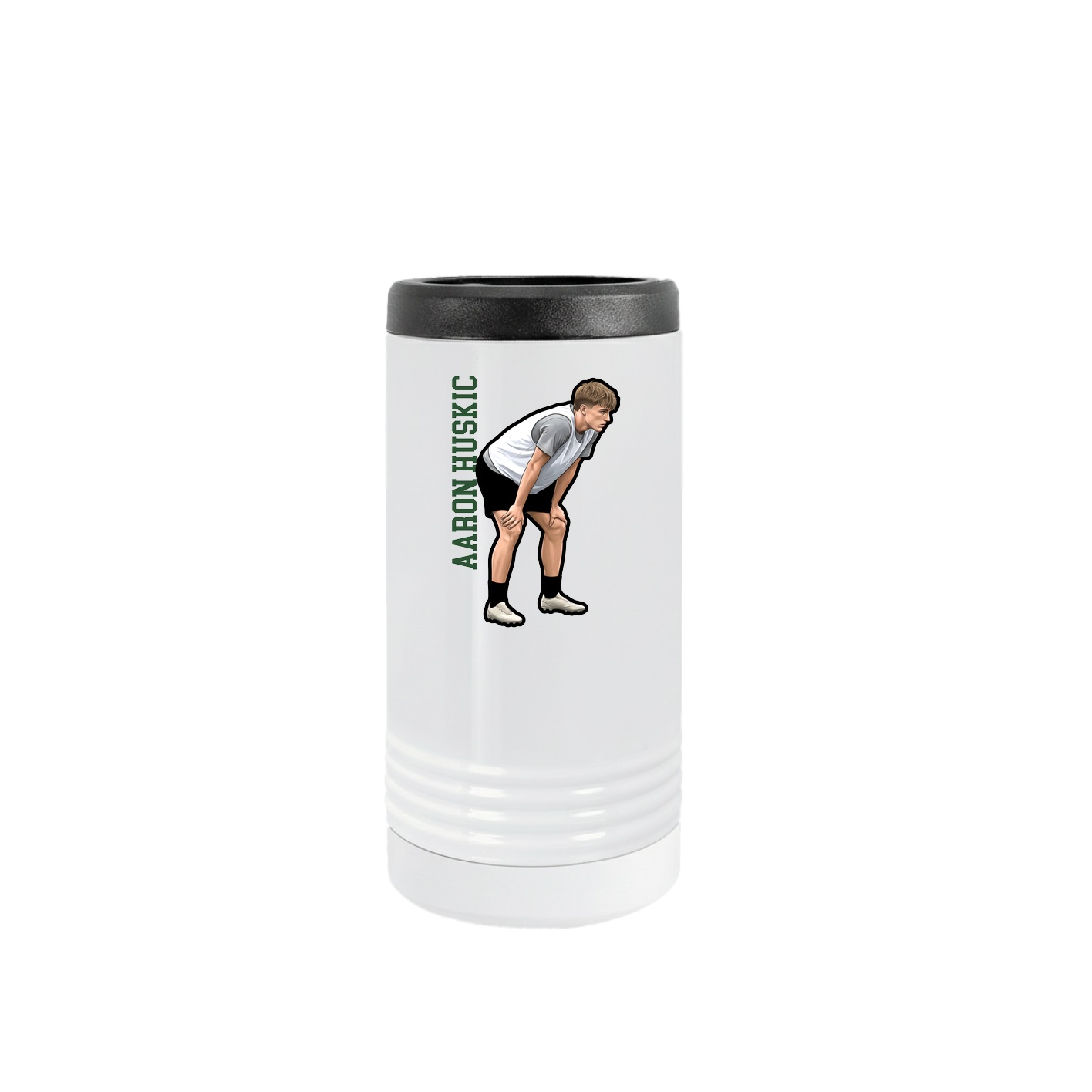 Slim Beverage Holder — Name Vertical in White
