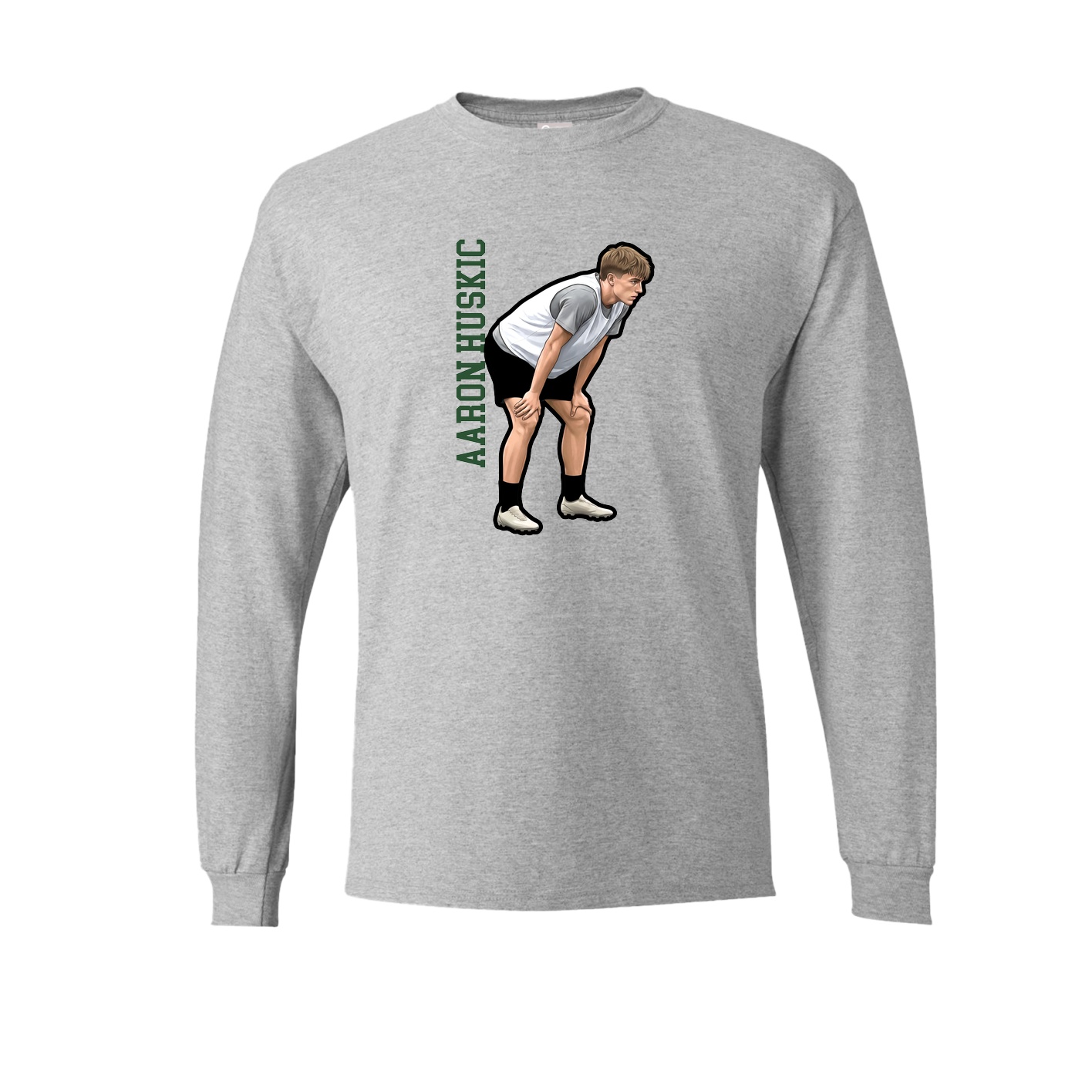 Long Sleeve Tee — Name Vertical in Grey