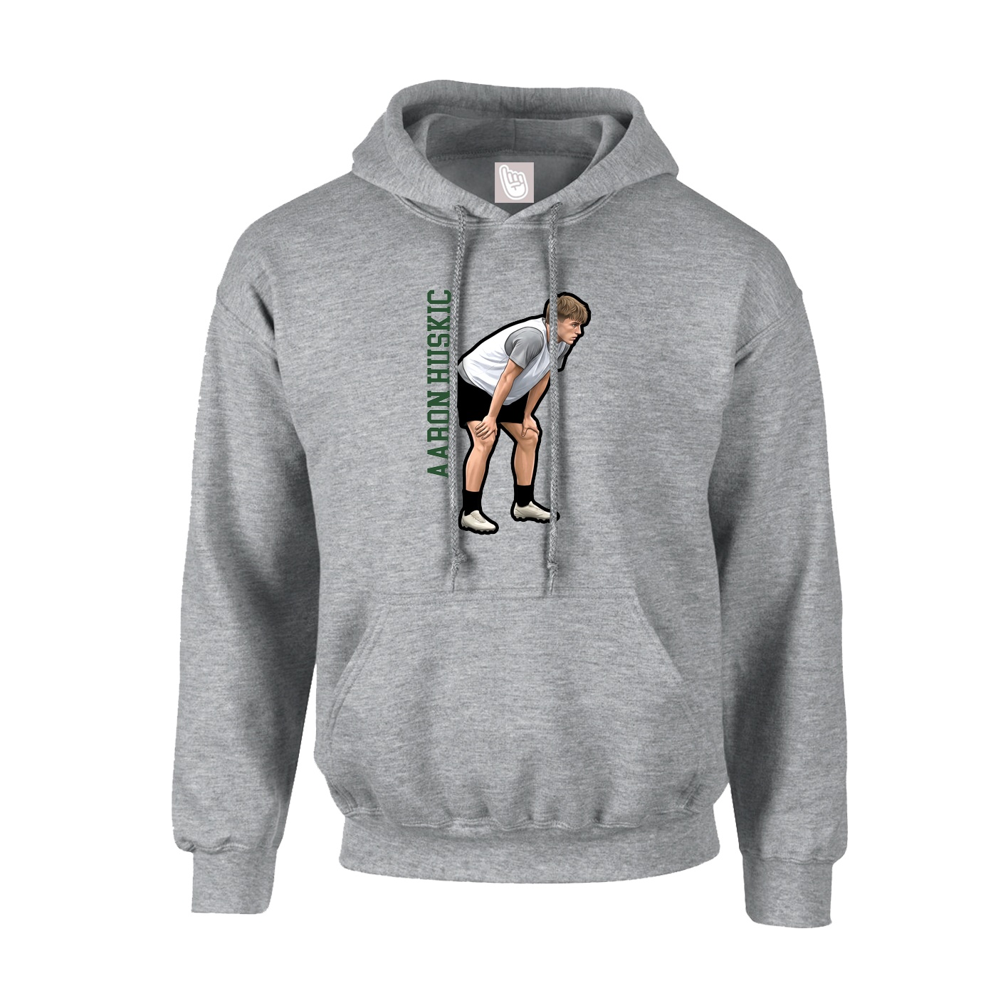 Hoodie — Name Vertical in Grey