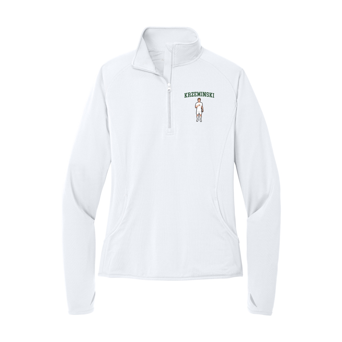 Women's Q-Zip Pullover — Shirsey in White