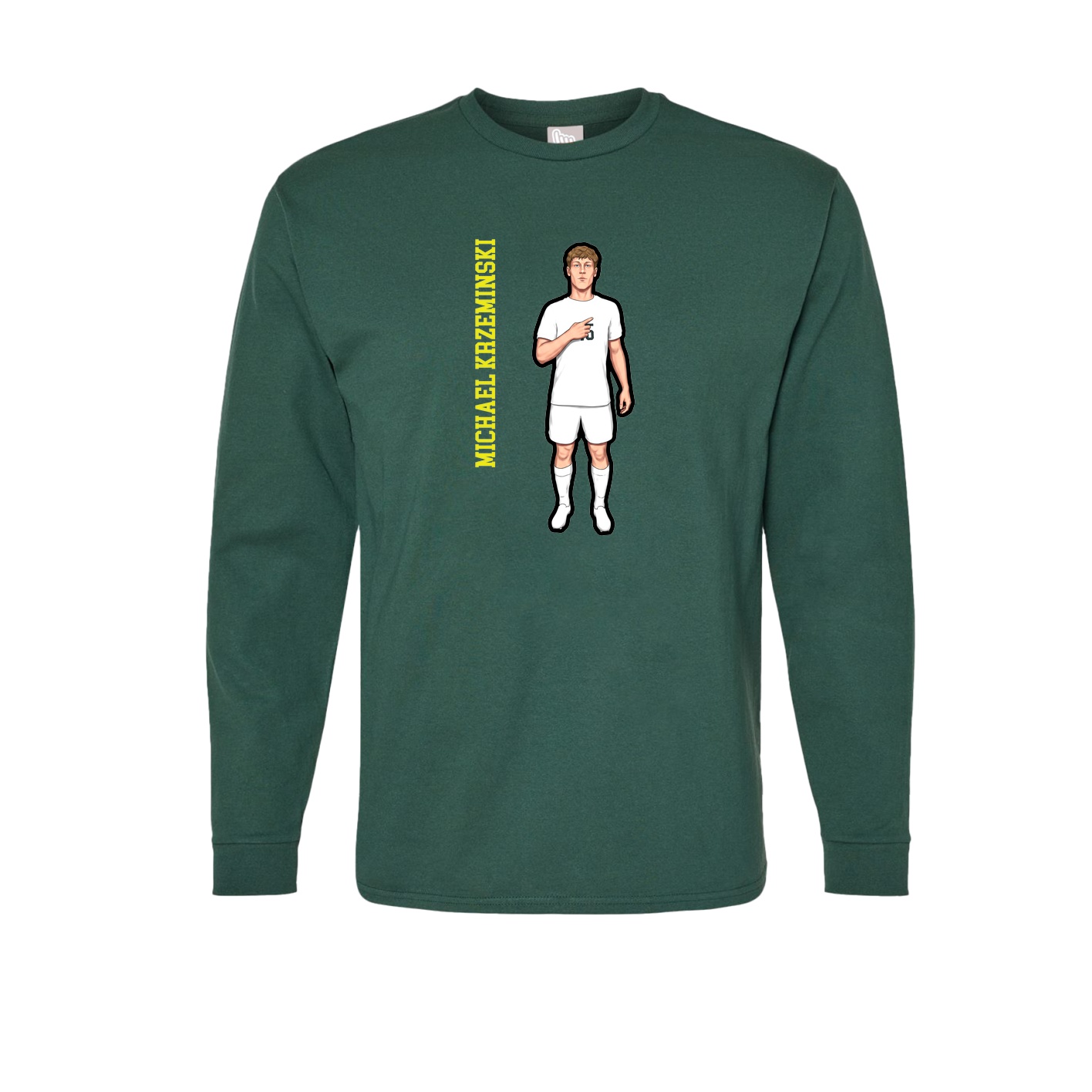 Long Sleeve Tee — Name Vertical in Green