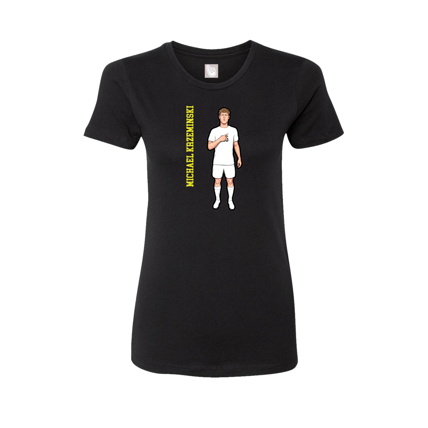 Womens Tee — Name Vertical in Black